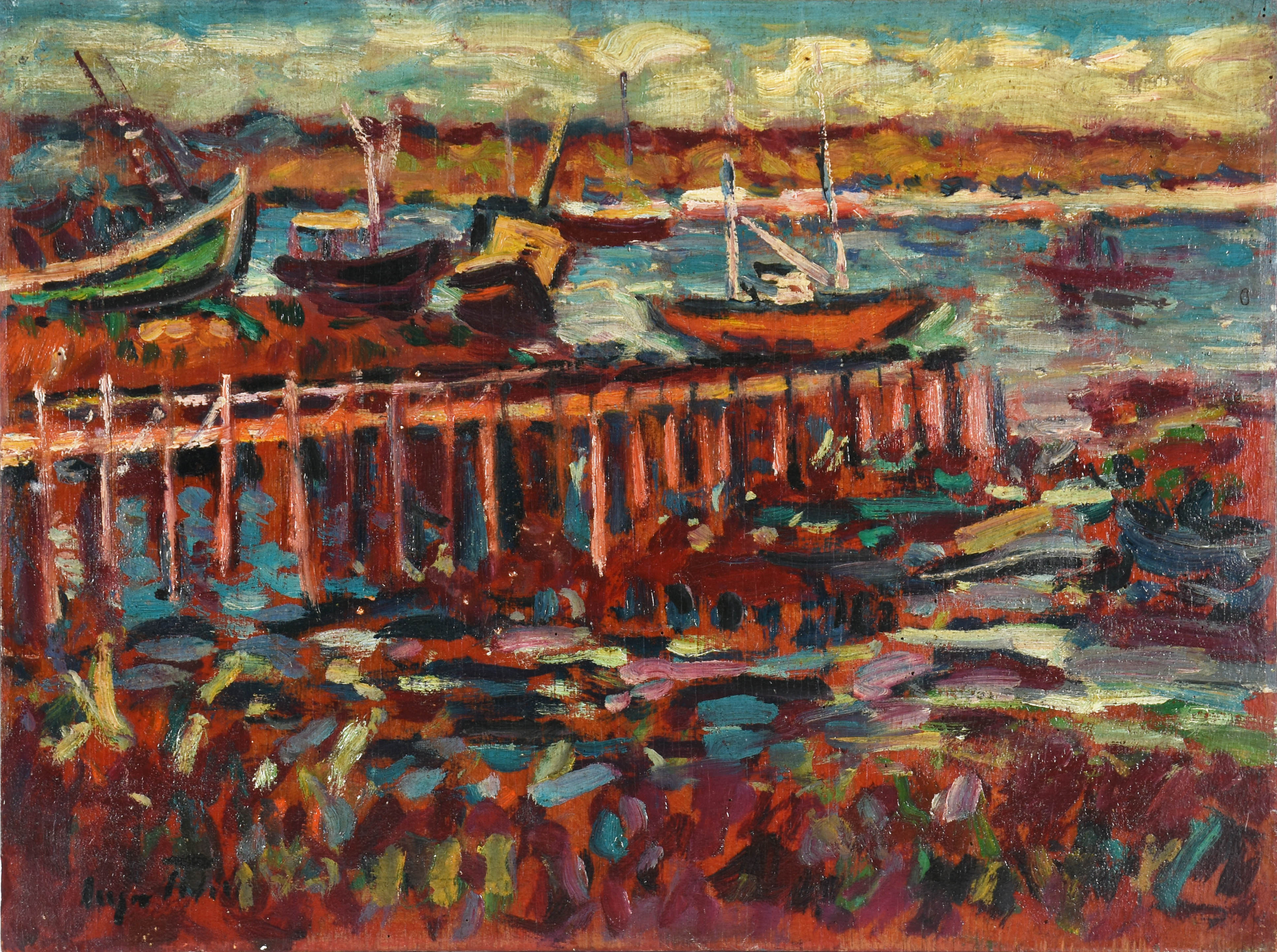  Sérgio Telles (1936-2022), Cais com barcos - foto 1 de 4