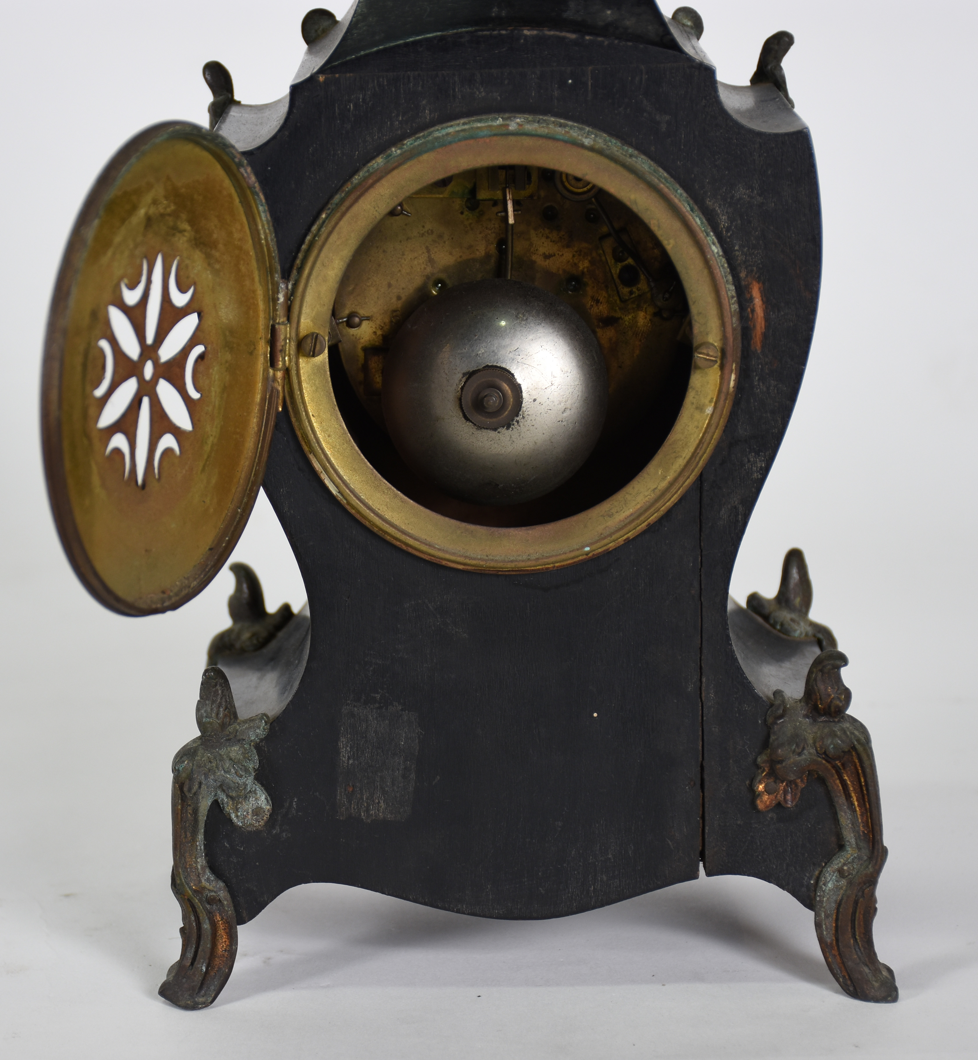 Relógio de mesa com caixa de madeira de "Boulle", pequenos defeitos... - foto 4 de 4