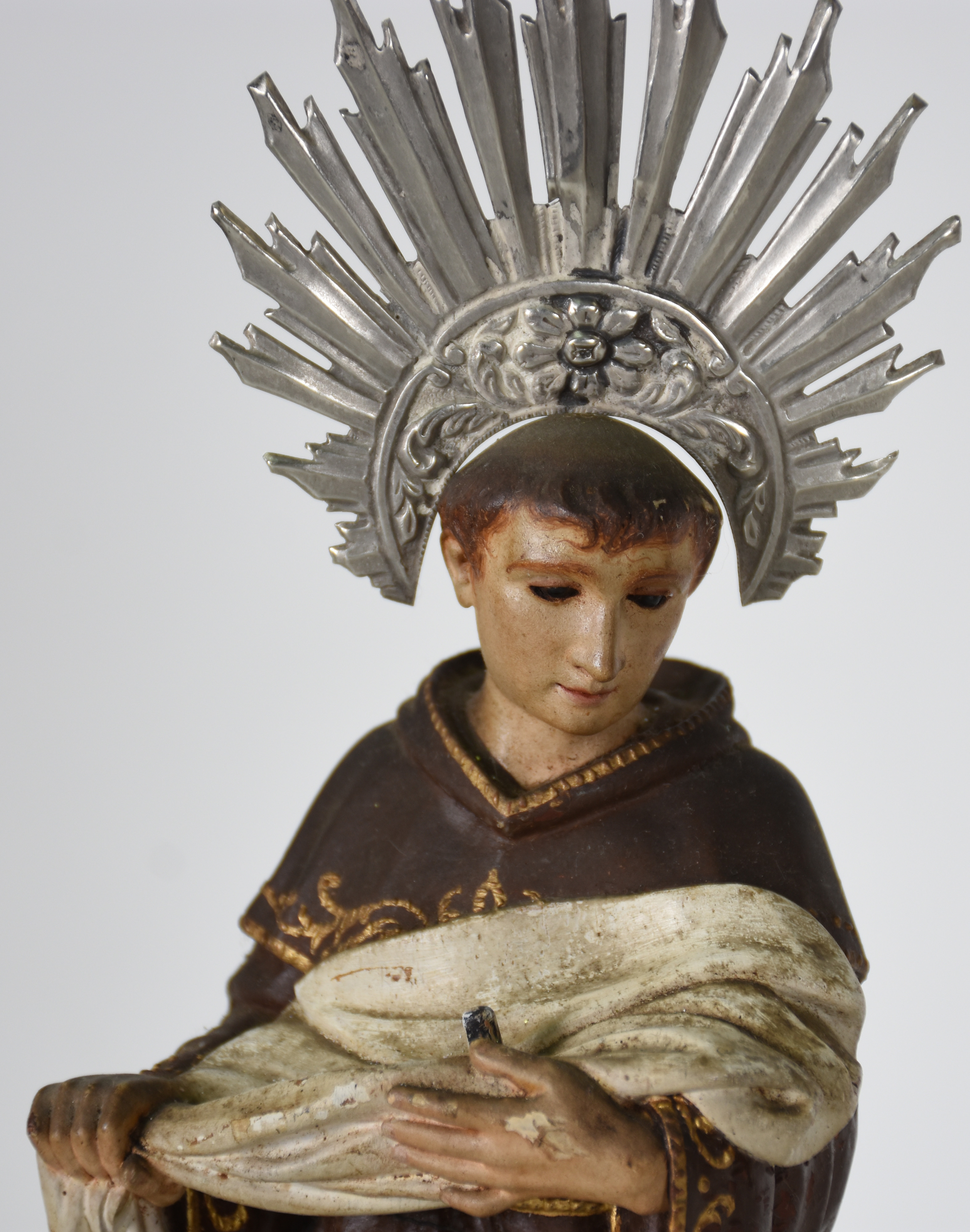 Antiga Imagem de Santo Antônio de madeira policromada - foto 2 de 3