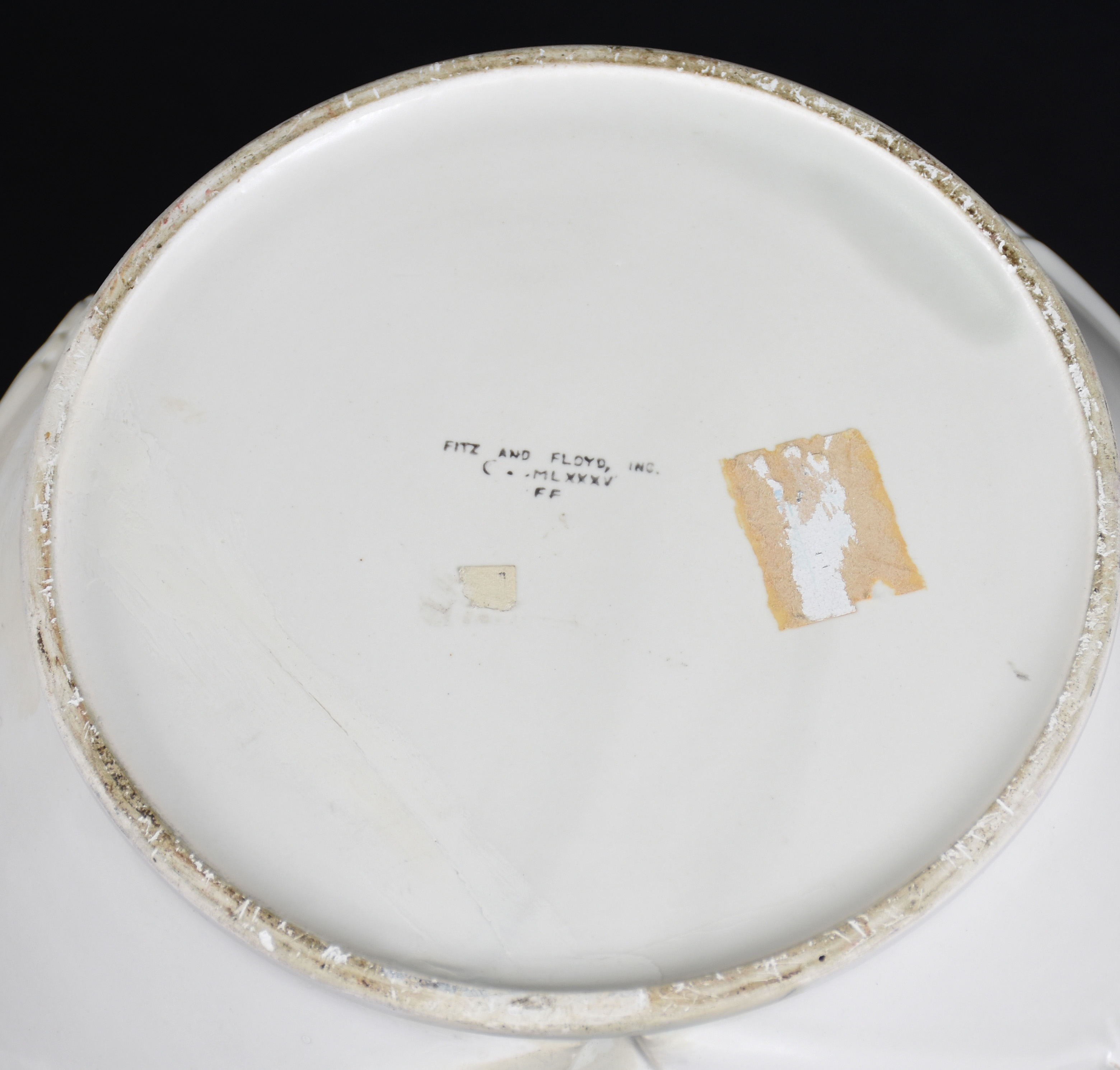 Cachepot de cerâmica japonesa anos 40 decorado com patos em relevo. - foto 4 de 4