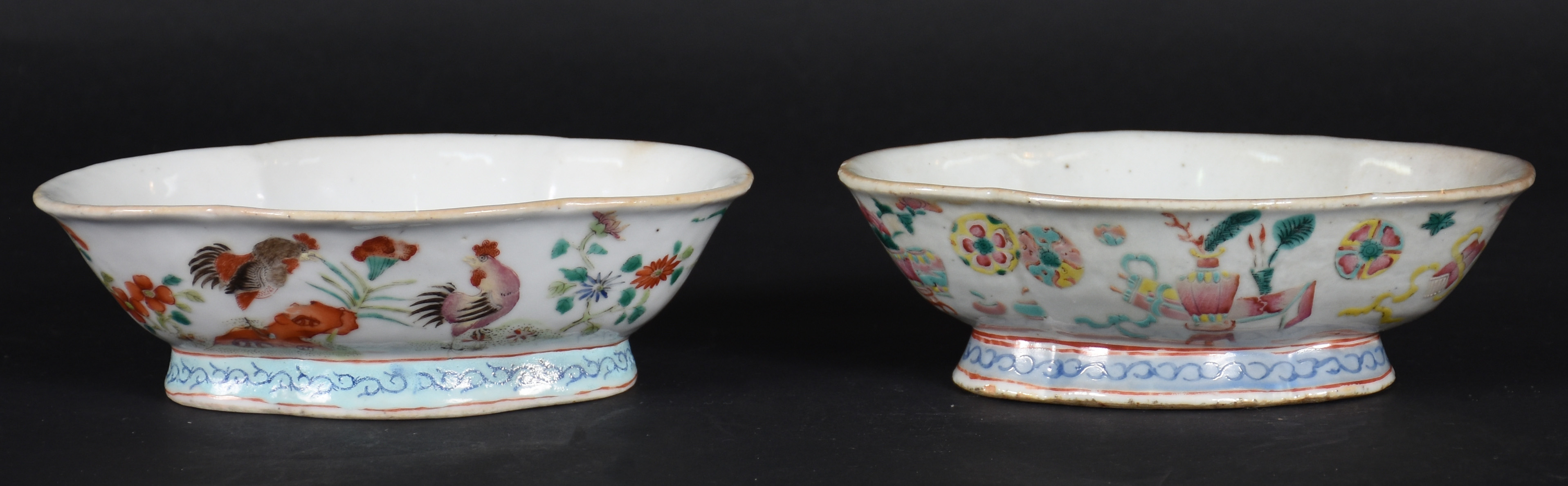 Par de covilhetes de porcelana Companhia das Índias ( fio de cabelo ) - foto 1 de 3