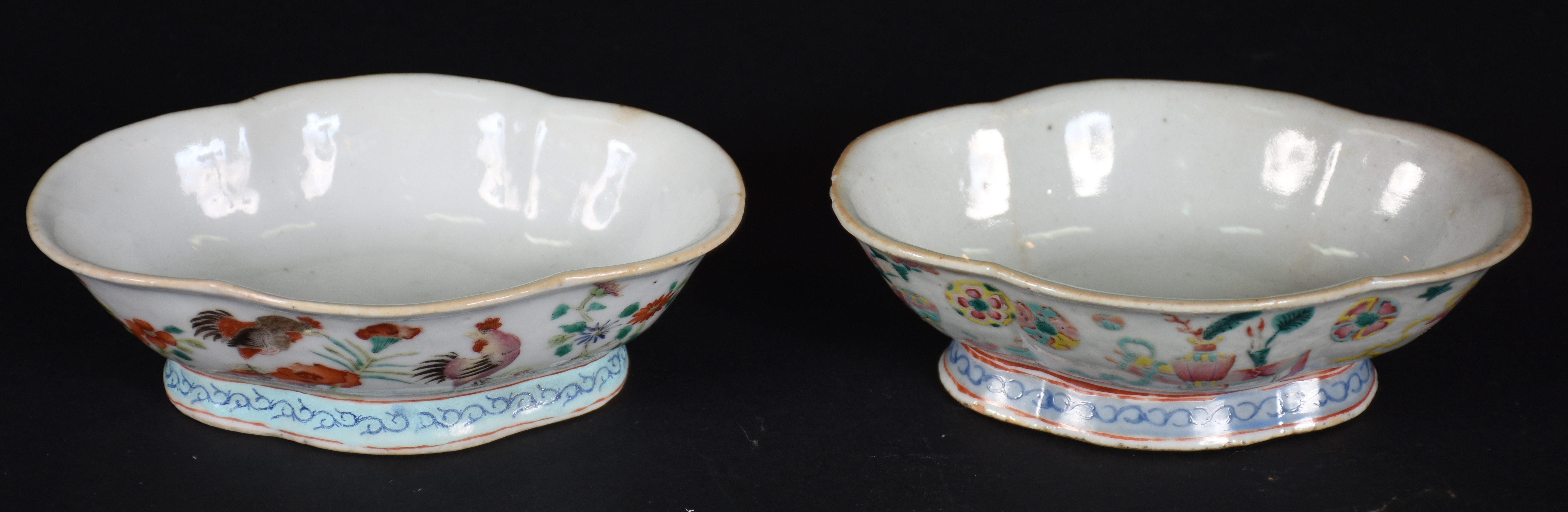Par de covilhetes de porcelana Companhia das Índias ( fio de cabelo ) - foto 2 de 3