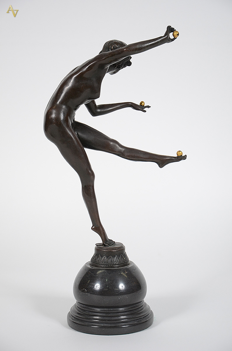 COLINET - Escultura Art DECO em bronze representando figura feminina... - foto 3 de 6