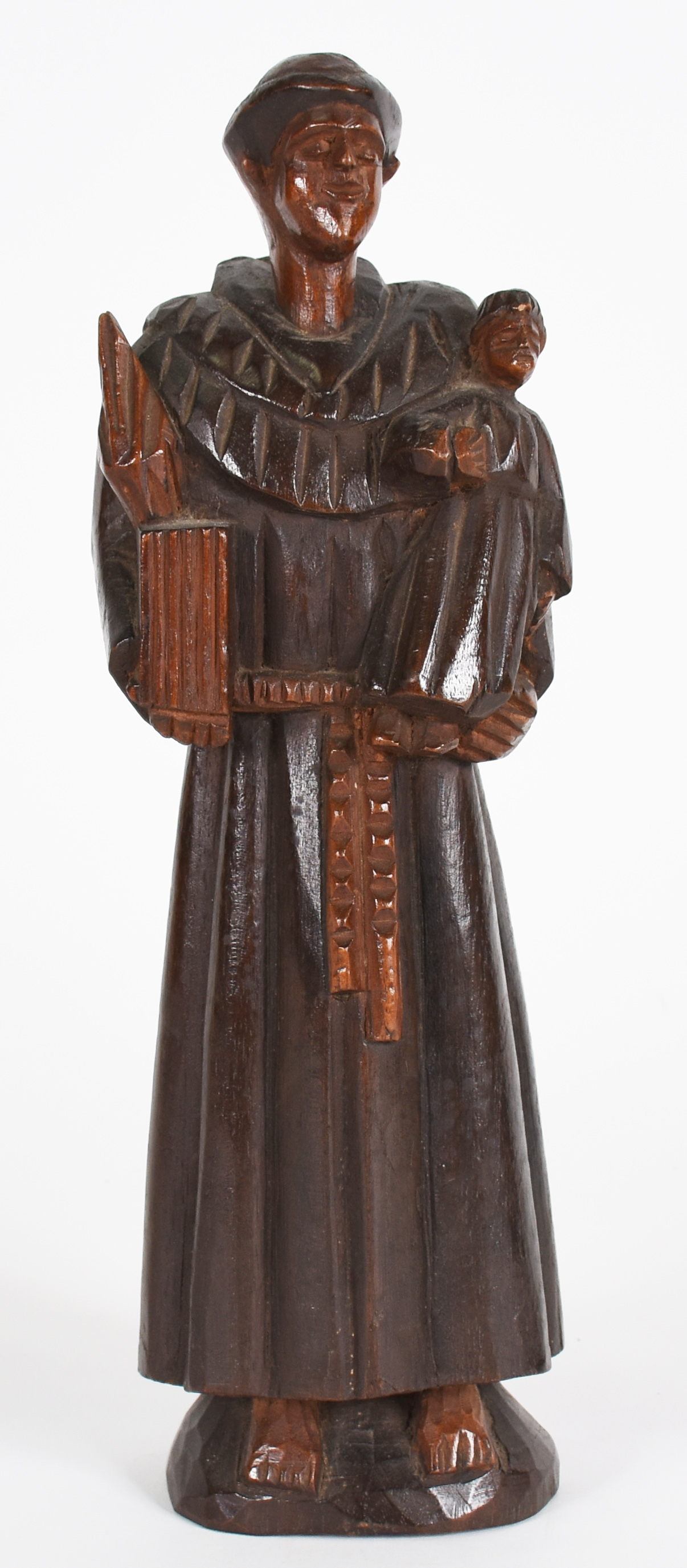 Santo Antonio com menino - Arte Popular - Imagem de madeira entalhada. - foto 1 de 4
