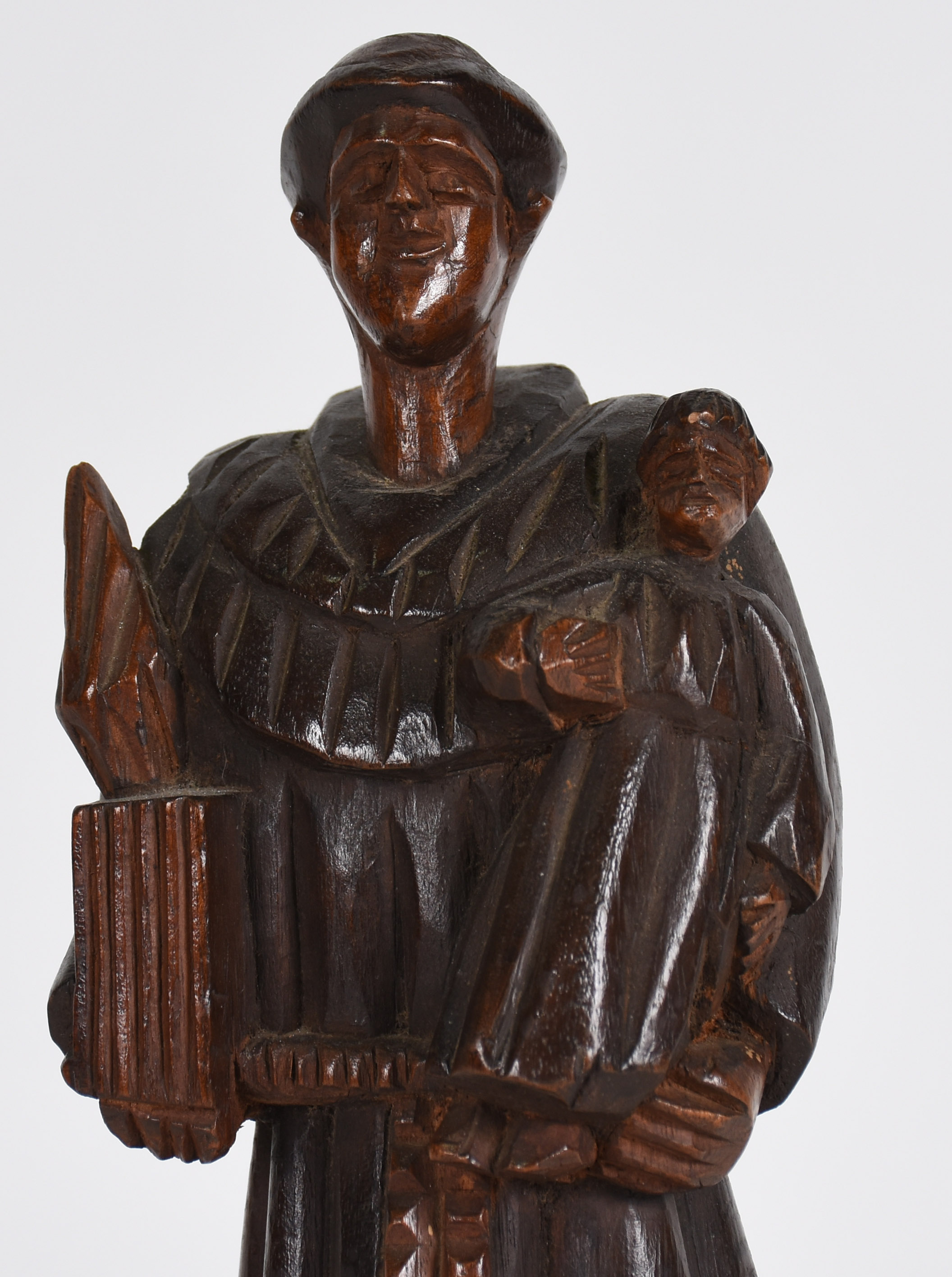 Santo Antonio com menino - Arte Popular - Imagem de madeira entalhada. - foto 2 de 4