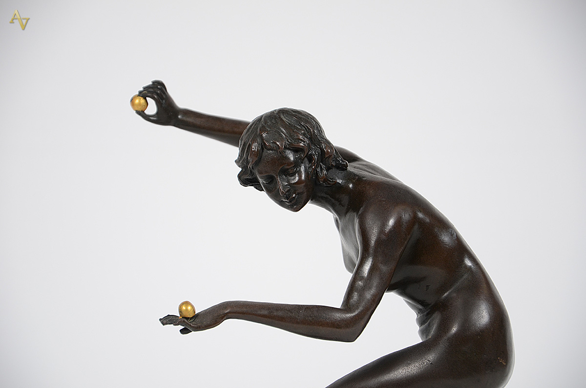 COLINET - Escultura Art DECO em bronze representando figura feminina... - foto 6 de 6