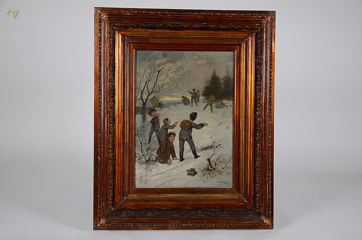 ASSINATURA NÃO IDENTIFICADA - Figuras na neve - ost - 48 x 34... - foto 1 de 3