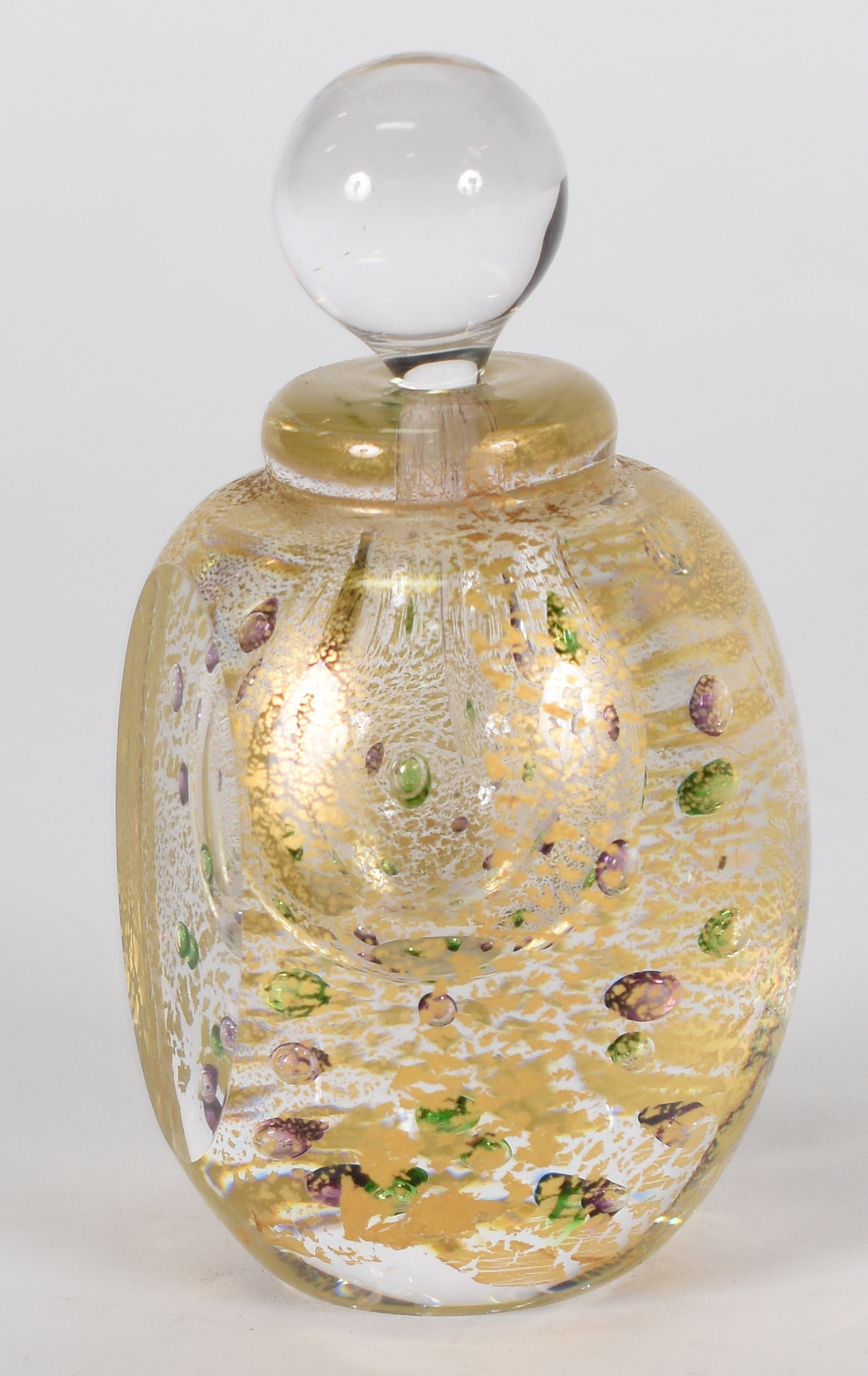 Perfumeiro de murano com gotos coloridas e pó de ouro , frente... - foto 2 de 4