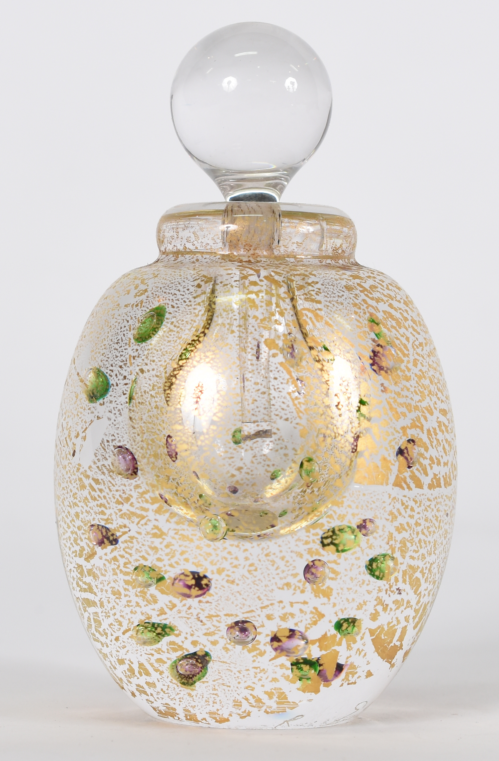 Perfumeiro de murano com gotos coloridas e pó de ouro , frente... - foto 1 de 4
