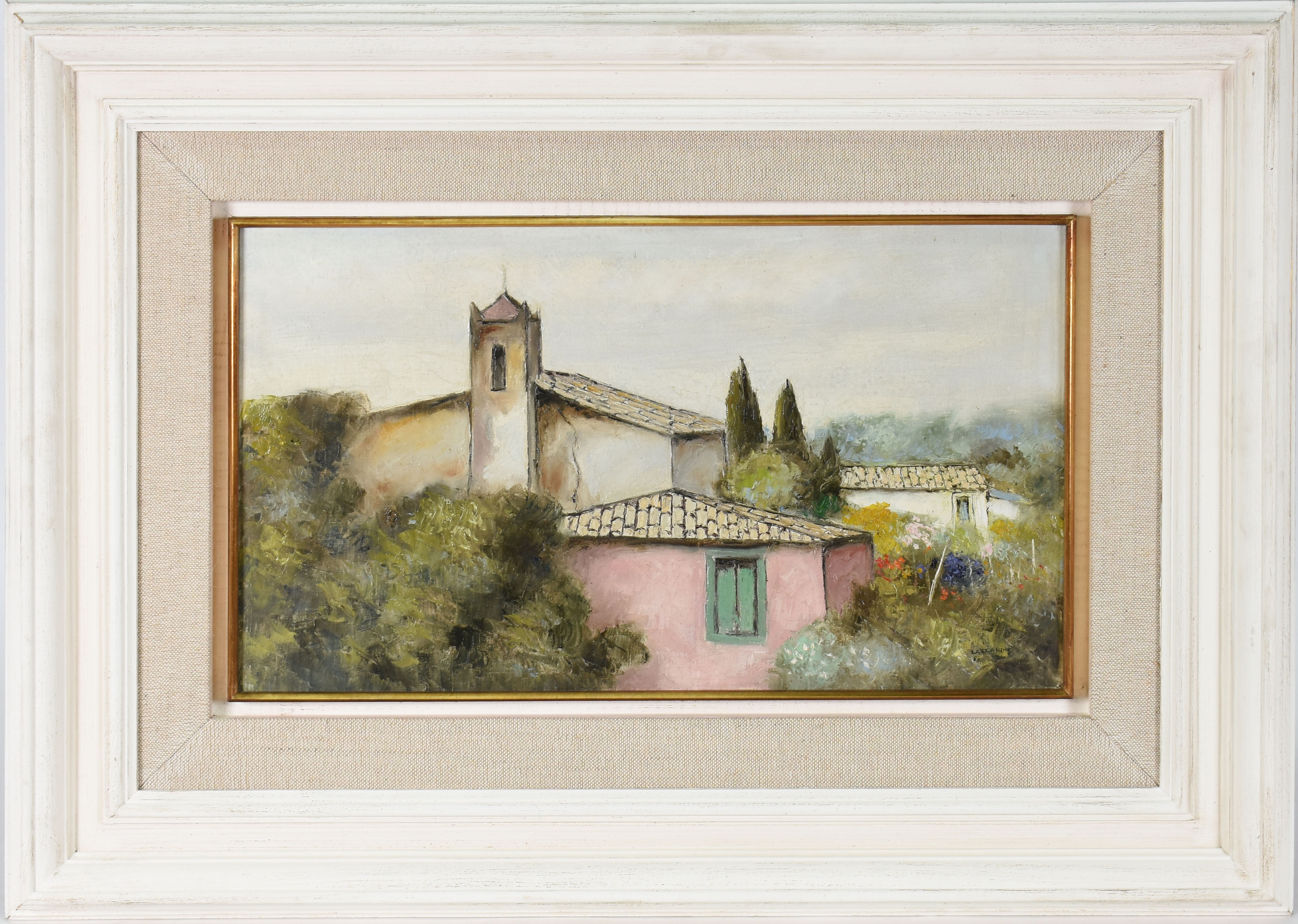  Domenico Lazzarini (1920-1987), Paisagem com igreja - foto 1 de 3