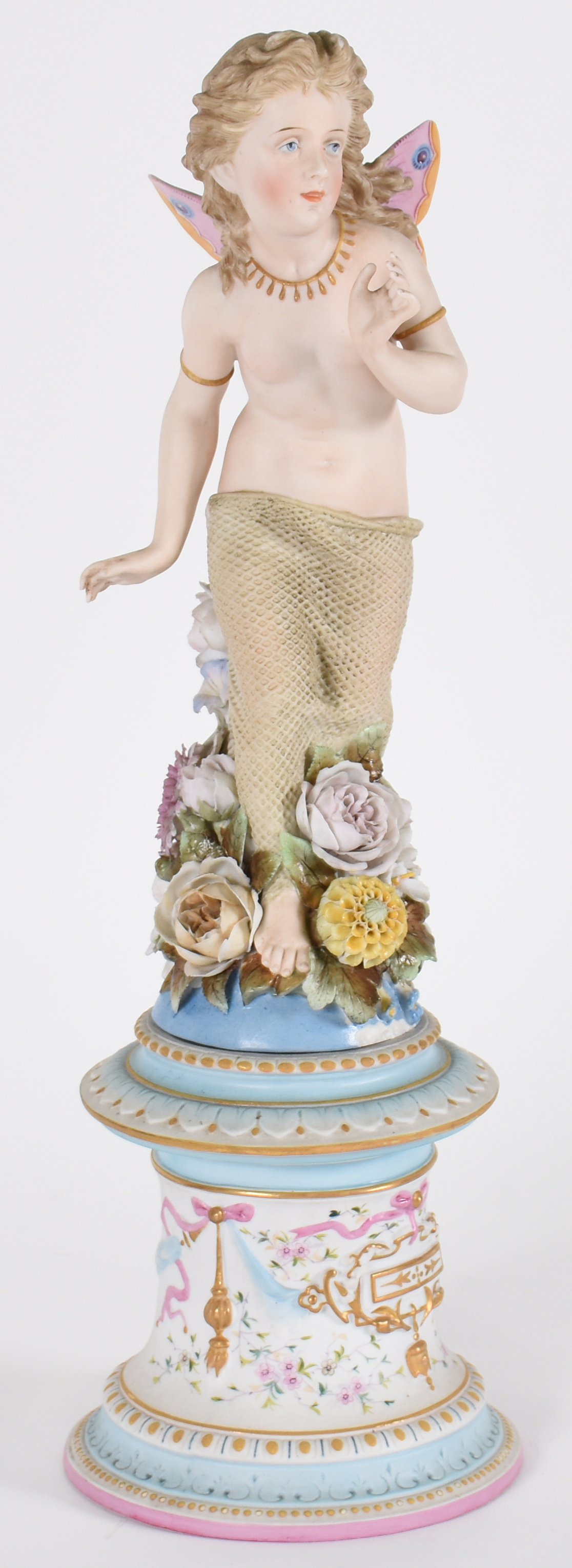 Estatueta em Biscuit policromado europeu representando "Jovem com... - foto 1 de 6