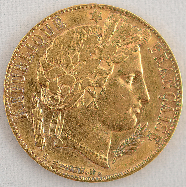 Moeda em ouro 900 milésimos: França, 20 francos de 1851. Peso total... - foto 1 de 2