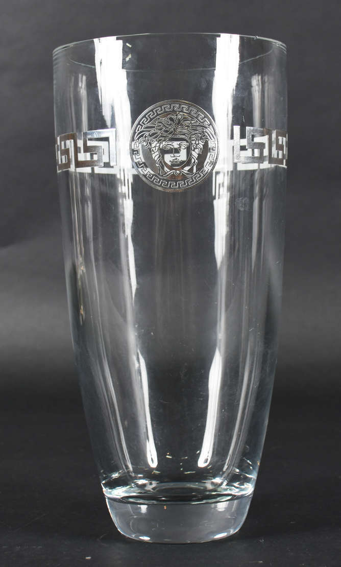 ROSENTHAL - Vaso de cristal VERSACE, com grega e medalhão prateado... - foto 3 de 5