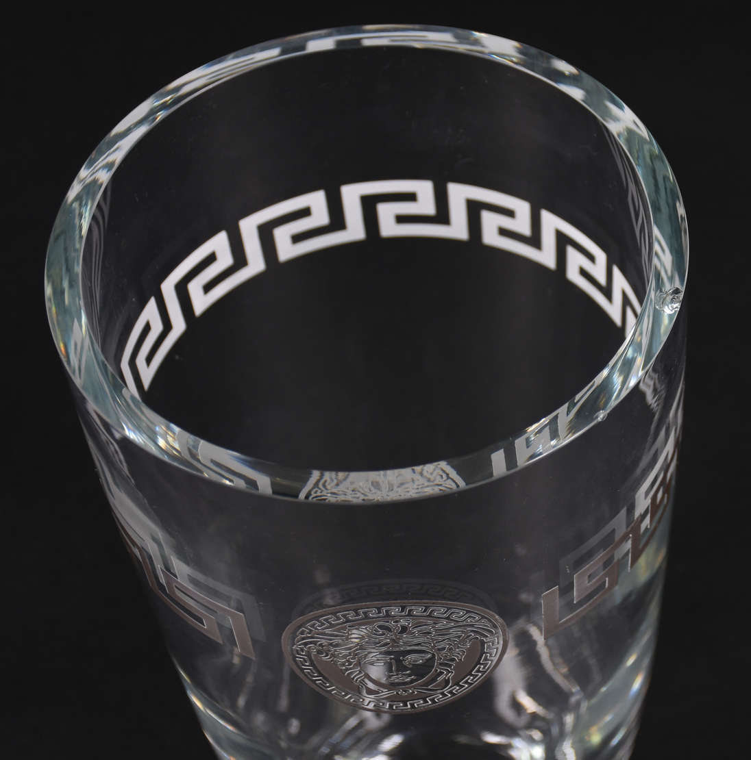 ROSENTHAL - Vaso de cristal VERSACE, com grega e medalhão prateado... - foto 4 de 5