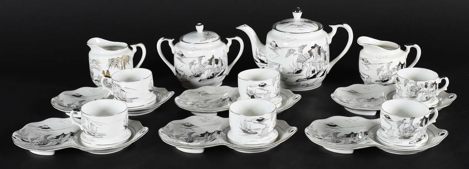 Serviço de chá de porcelana japonesa , composto de 6 xícaras... - foto 1 de 5