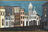 João Alves (1906-1970), Fachada com igreja - o.s.t., datado de 1966 