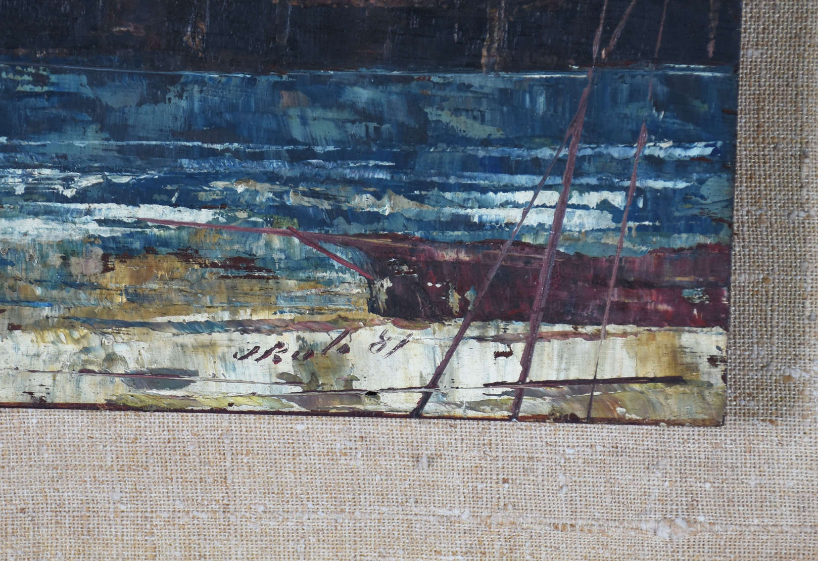 José Paulo Moreira da Fonseca (1922-2004), Paisagem com barco - foto 2 de 3