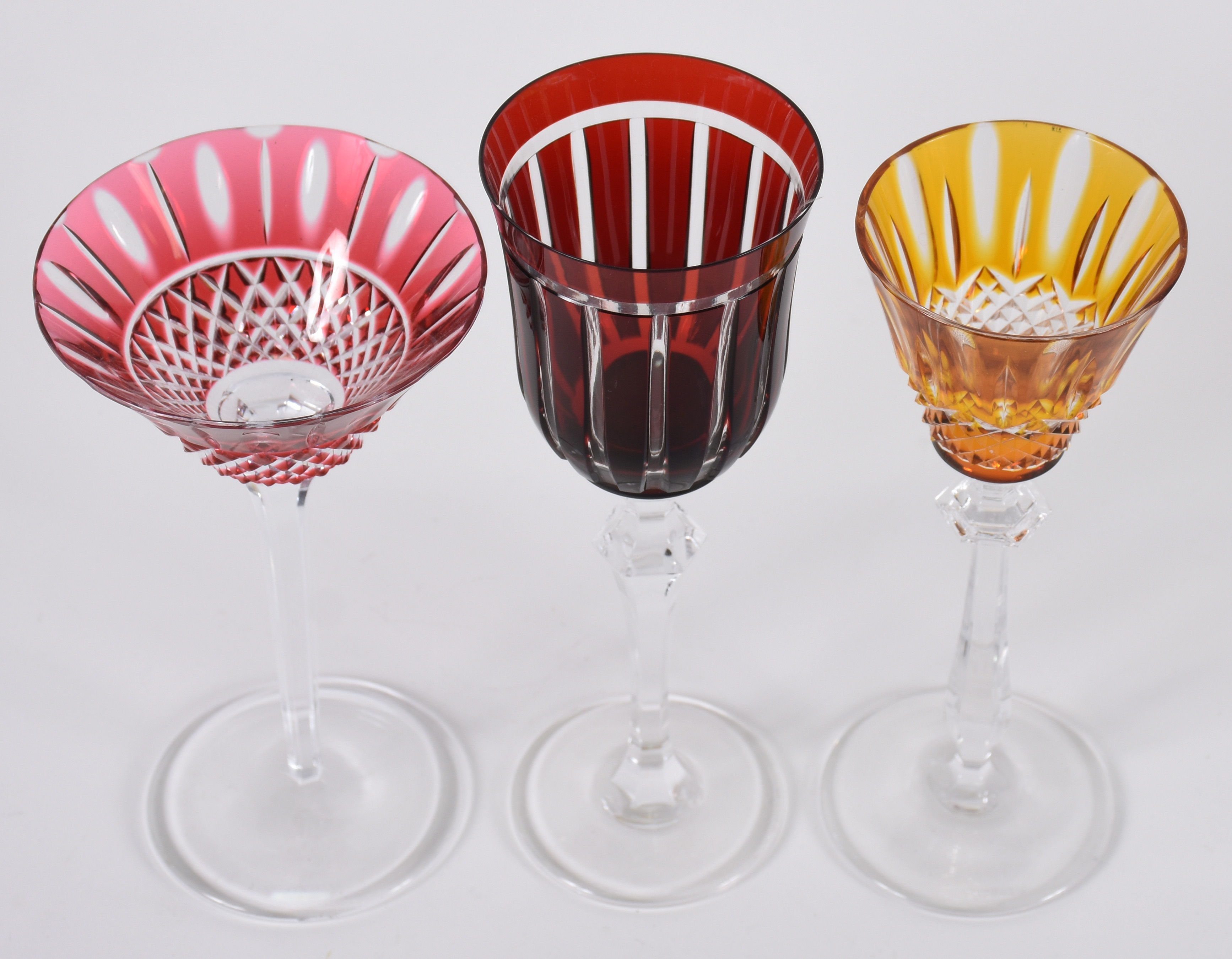 Três cálices para vinho de cristal Strauss, double lapidado em... - foto 2 de 4