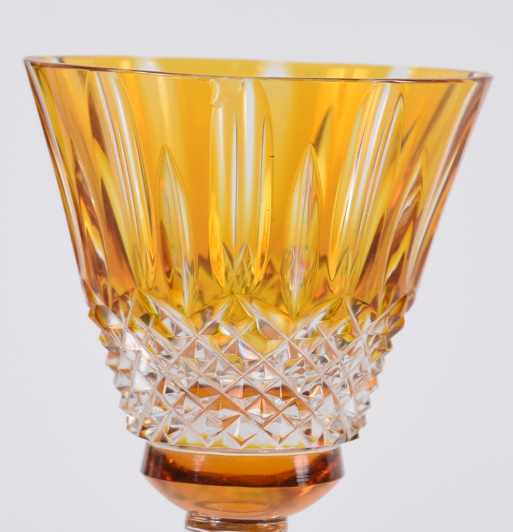 Três cálices para vinho de cristal Strauss, double lapidado em... - foto 3 de 4