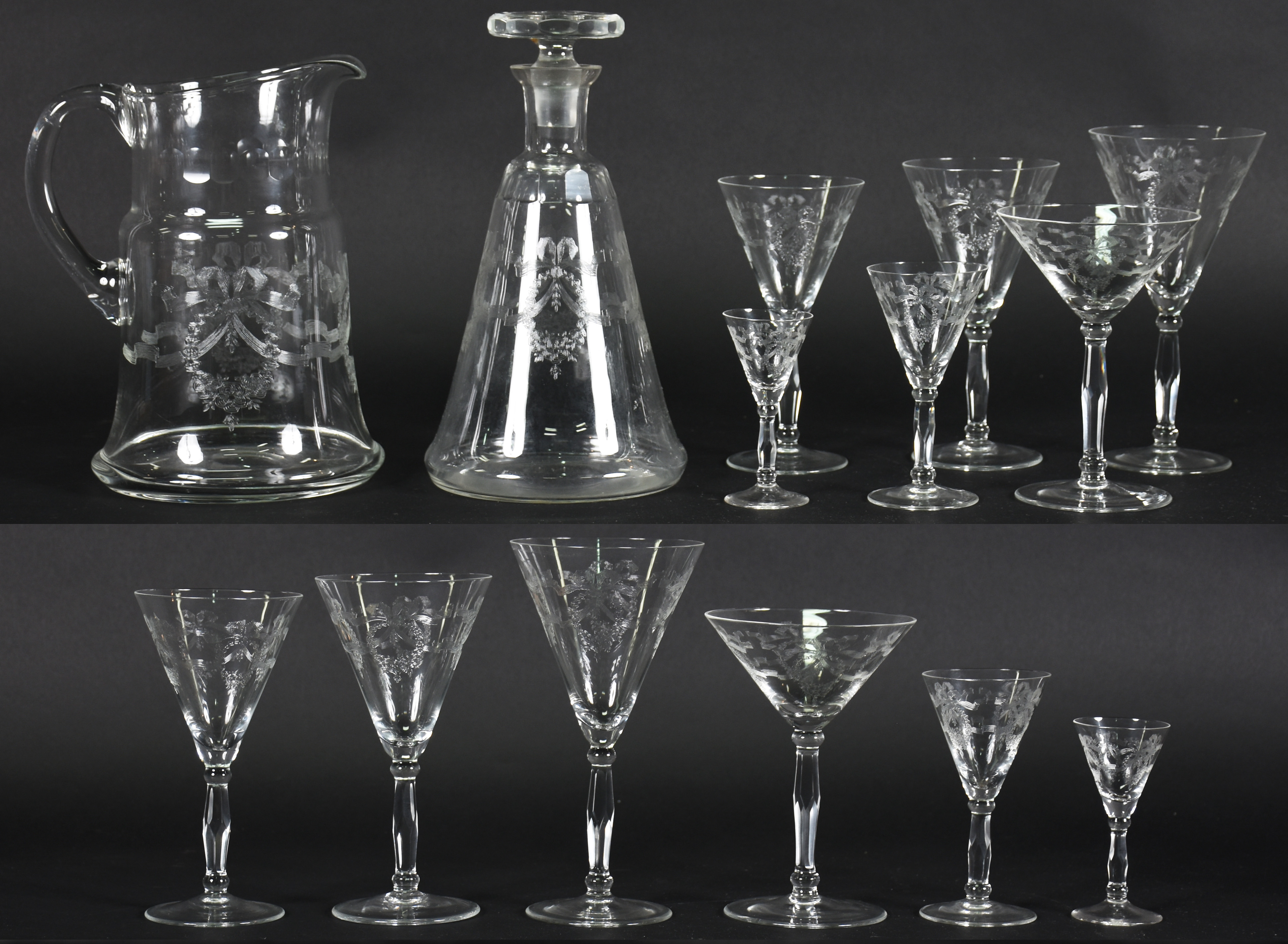 Serviço de cristal europeu ao gosto Saint Louis, decorado com... - foto 1 de 2