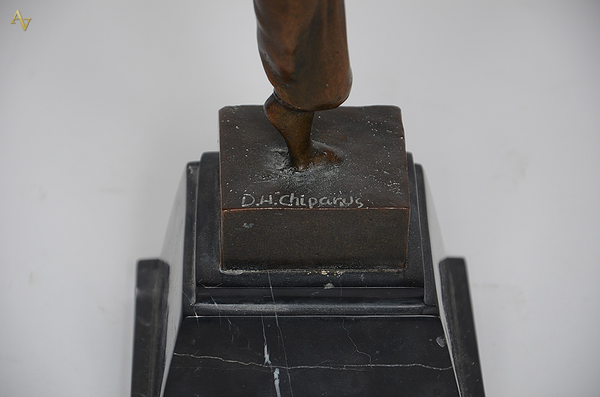 Réplica de escultura de bronze de Chiparus, assinada, representando... - foto 4 de 4
