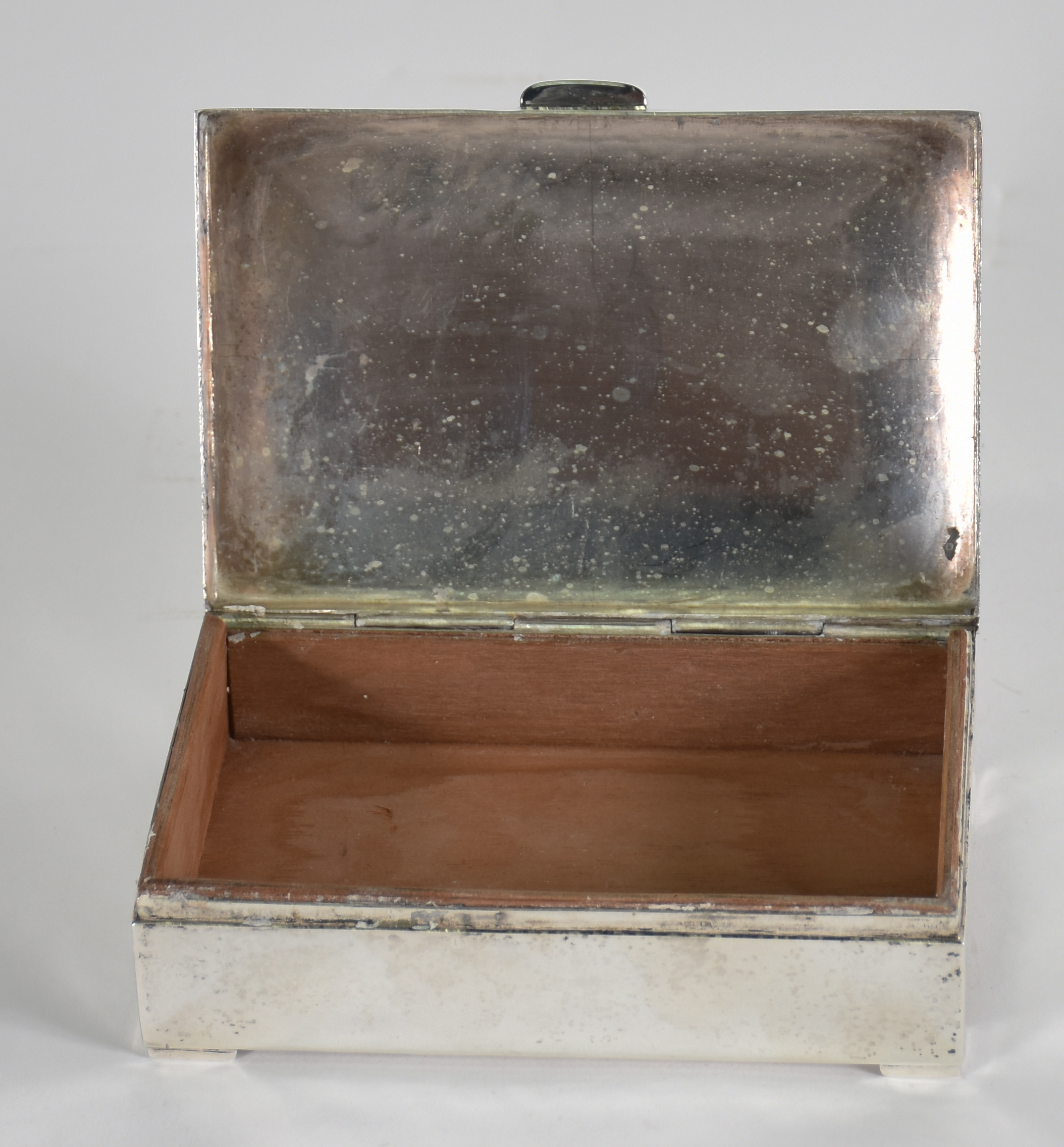 Caixa cigarreira de prata Sterling 925 mls , interior de madeira. (... - foto 3 de 4