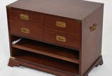 Mini cômoda de mogno com 4 gavetas e puxadores ... - Mini cômoda de mogno com 4 gavetas e puxadores de" barco".
