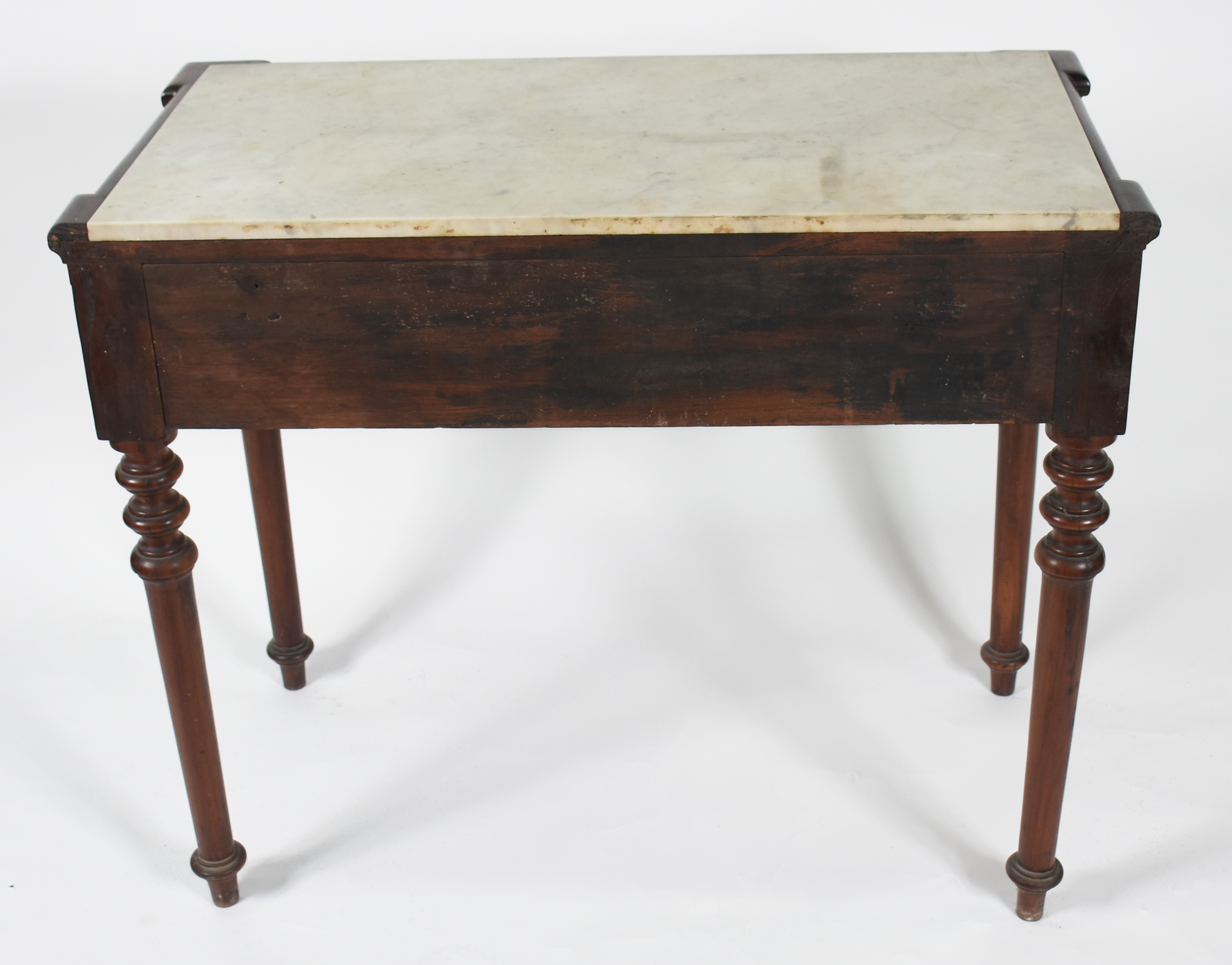 Mesa de encostar de jacarandá com gaveta com entalhe , tampo de... - foto 4 de 4