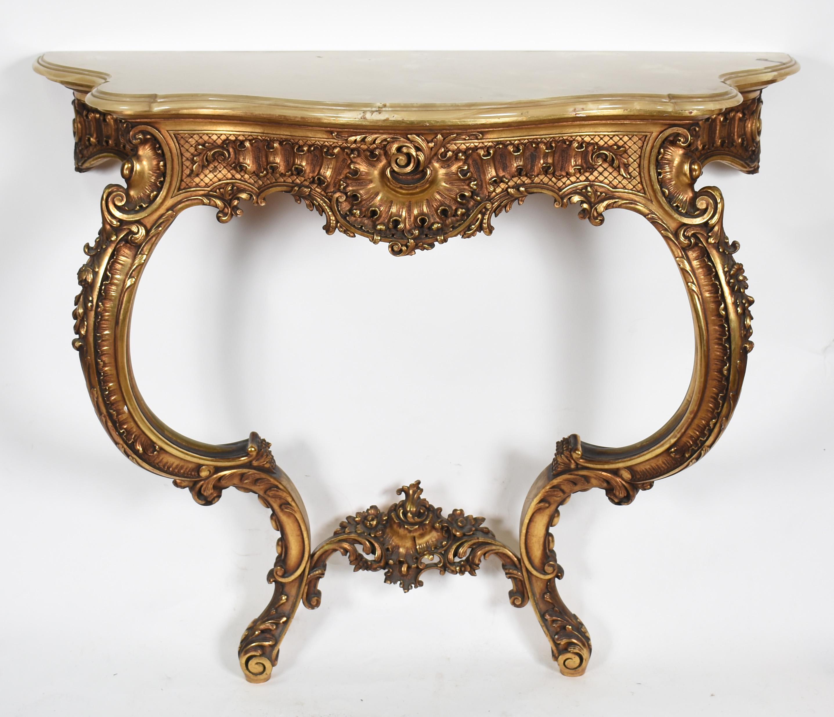 Belíssimo Console de parede em madeira ricamente entalhada e dourada... - foto 2 de 3