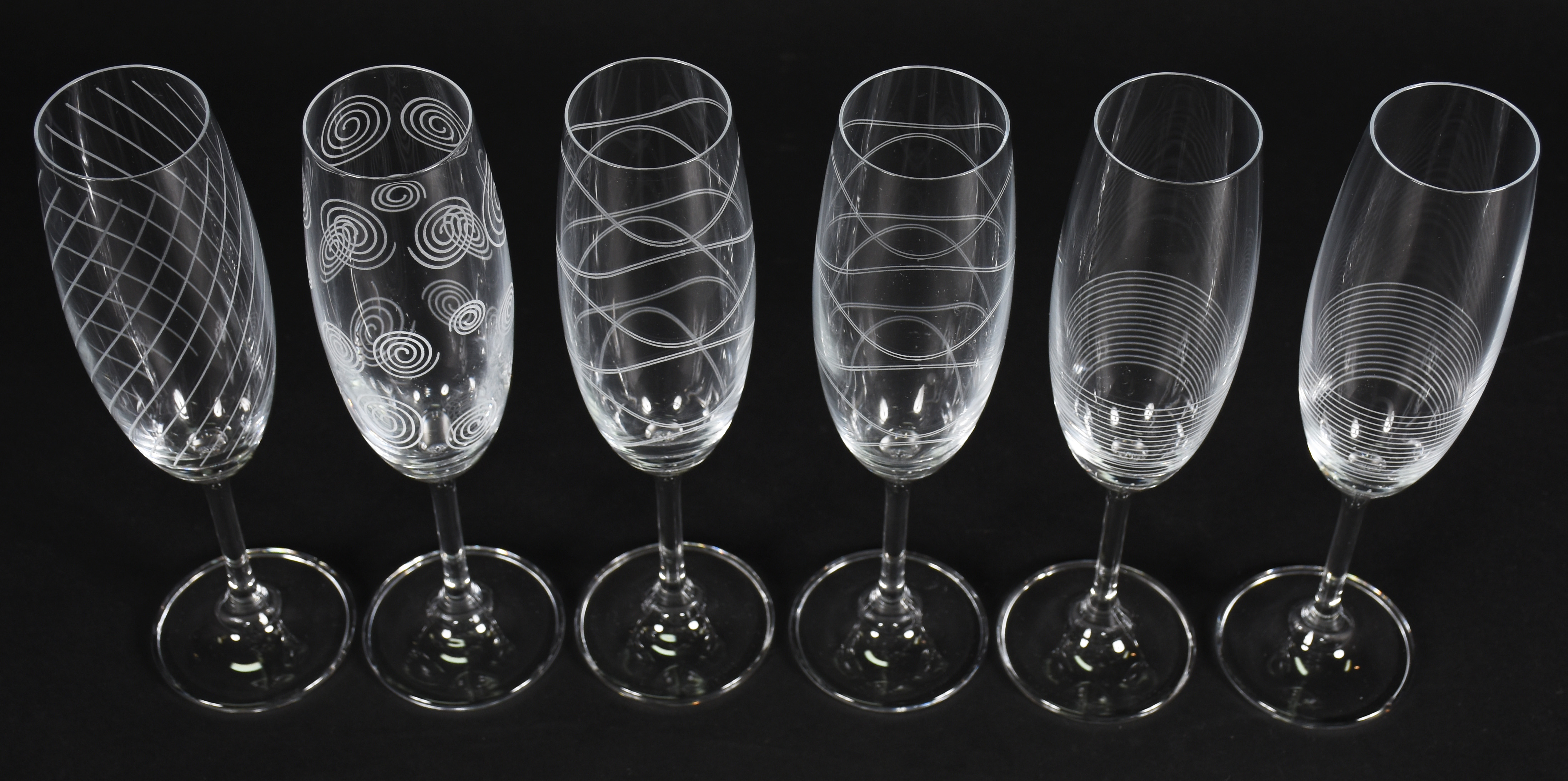 Seis flutes de cristal da bohemia 210 ml desenhada - foto 2 de 2
