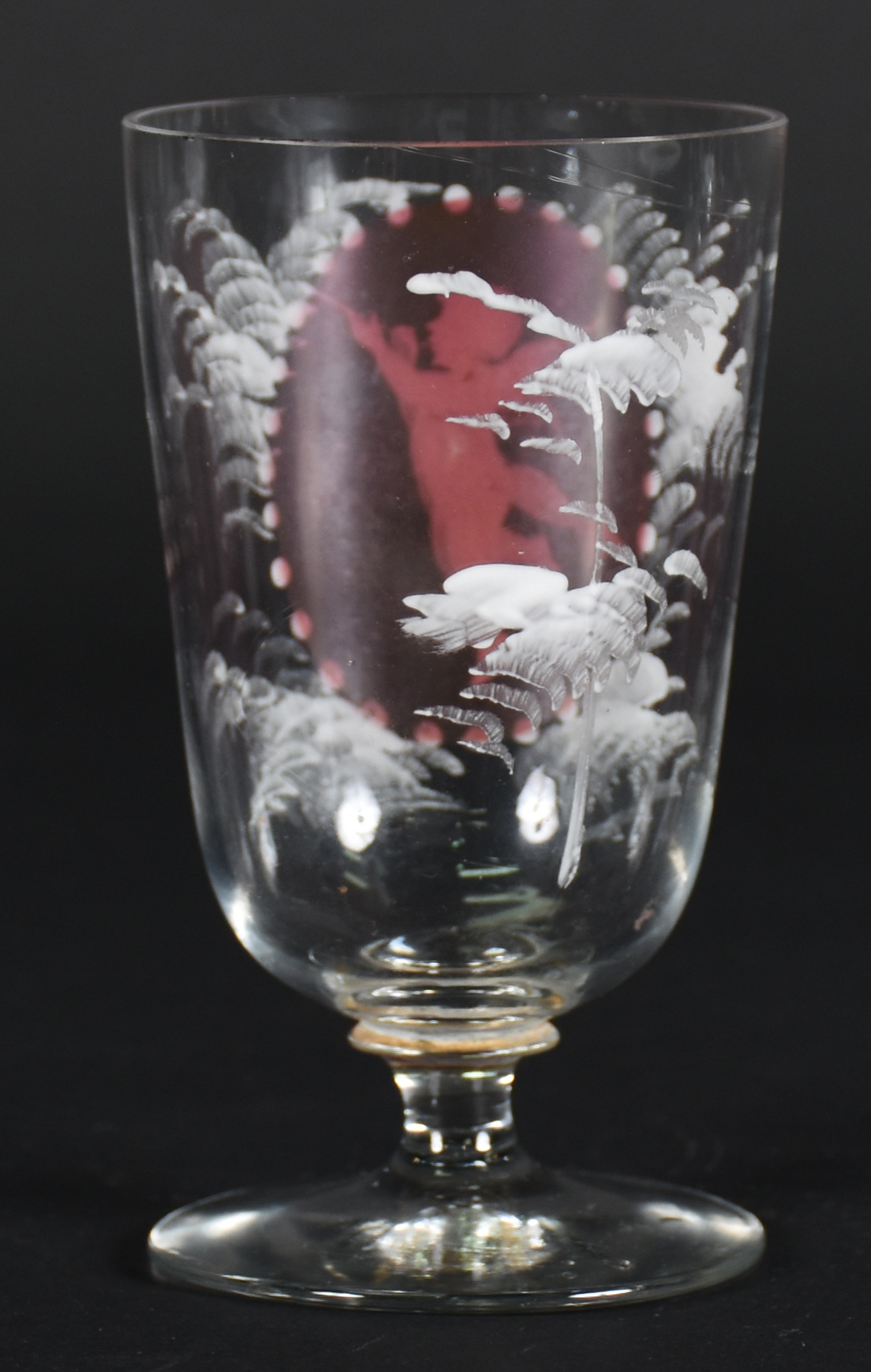 Copo de cristal com pintura esmaltada de anjo flaustista "MARY... - foto 2 de 3