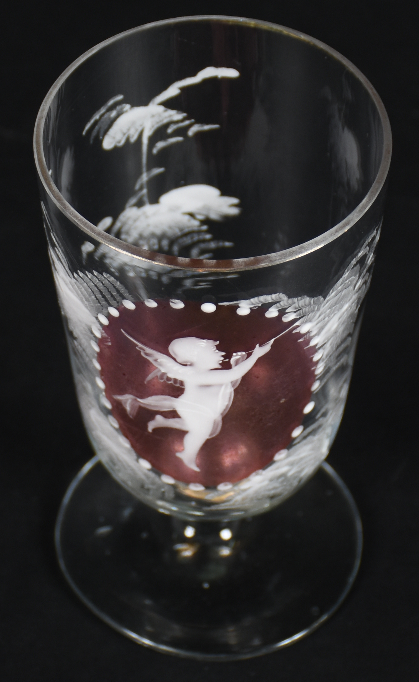 Copo de cristal com pintura esmaltada de anjo flaustista "MARY... - foto 3 de 3