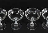 Cinco taças de champagne diversas de cristal fr... - Cinco taças de champagne diversas de cristal frances lapidado, possivelmente Baccarat.