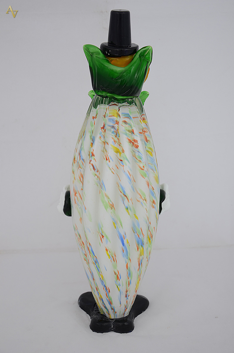 Palhaço de murano verde mesclado. Altura 39 cm. - foto 2 de 2