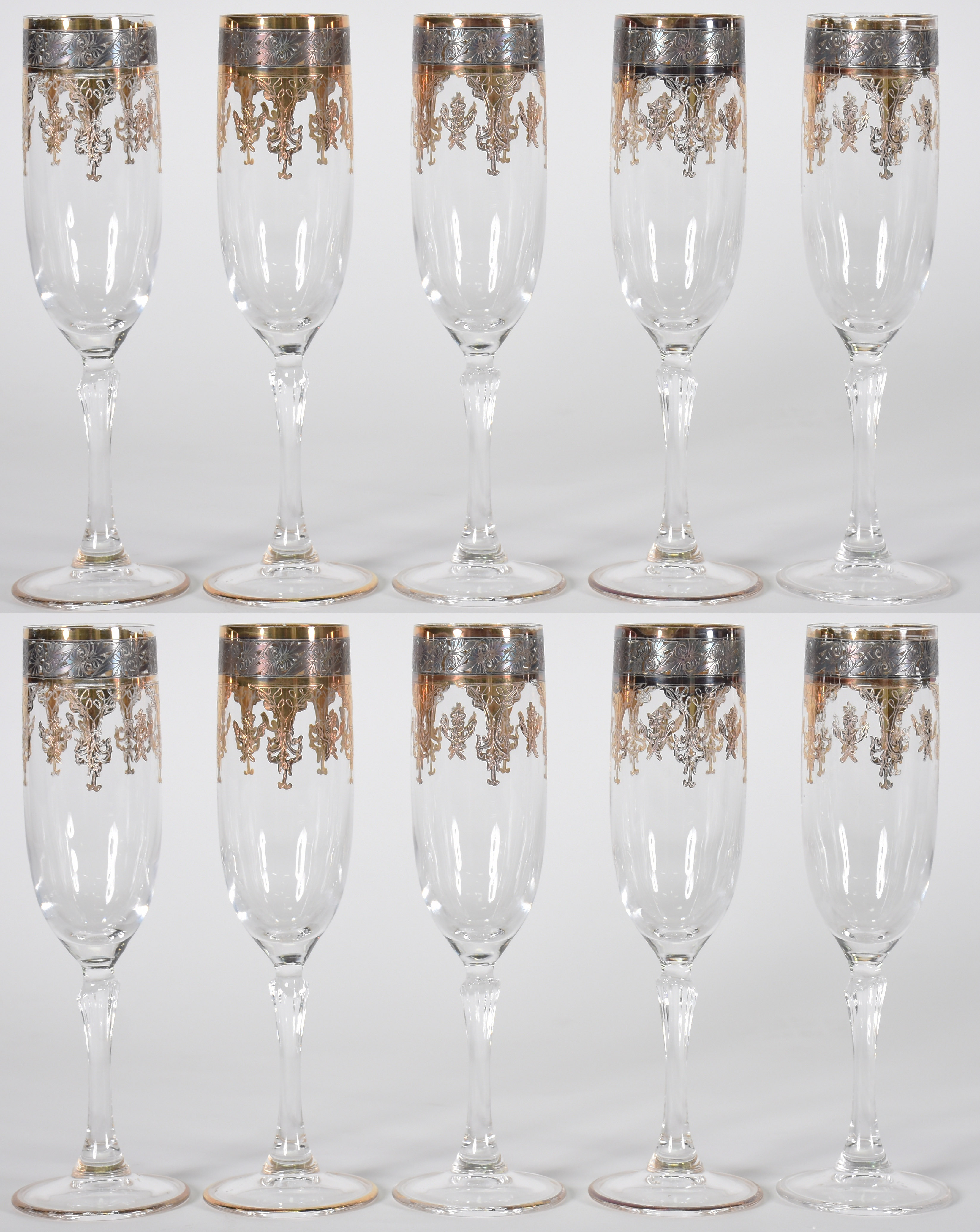Dez flutes italianas com guirlandas douradas - foto 1 de 3