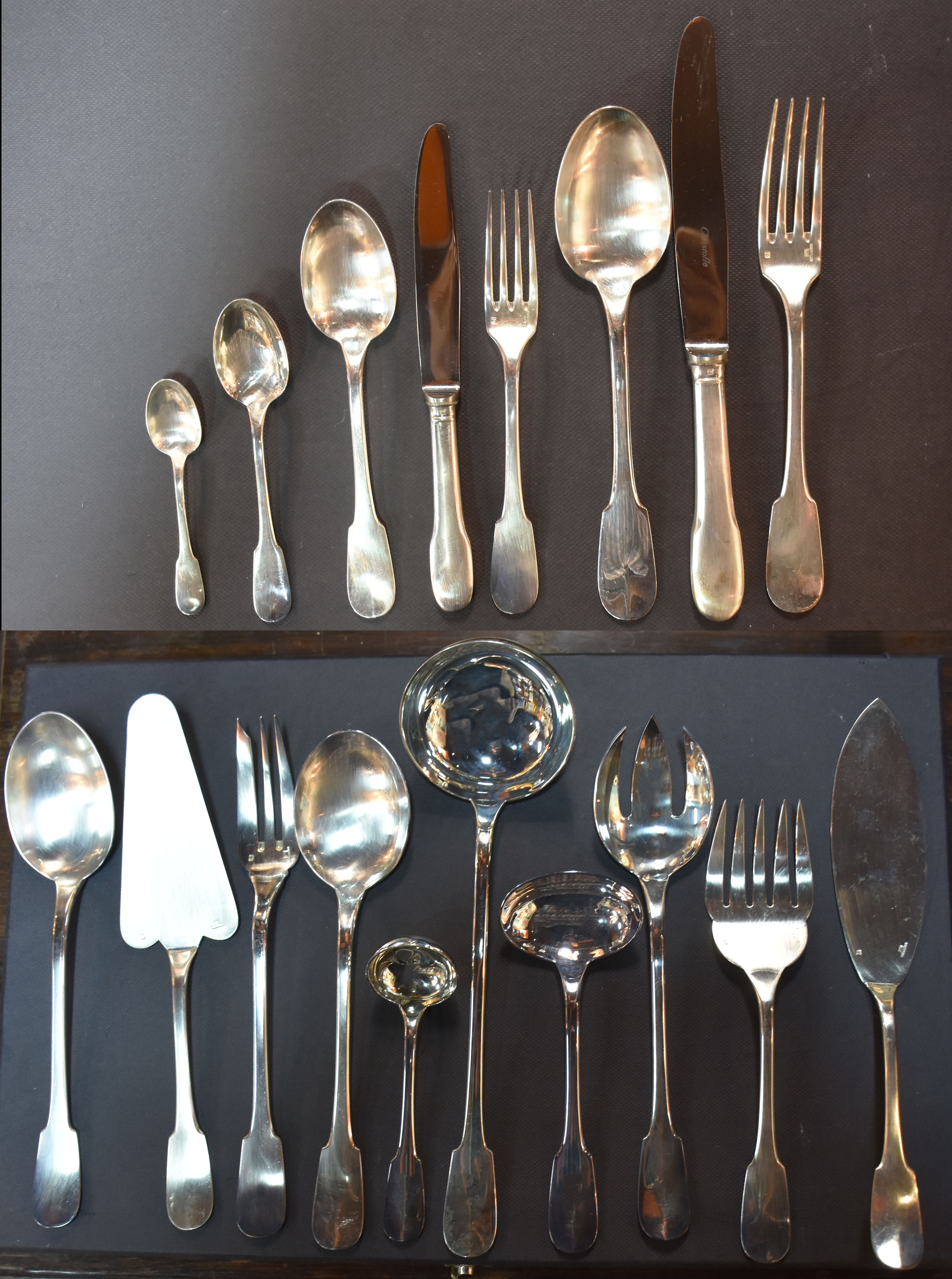 CHRISTOFLE - Faqueiro de prata 90, modelo Cluny , composto de 12... - foto 1 de 2