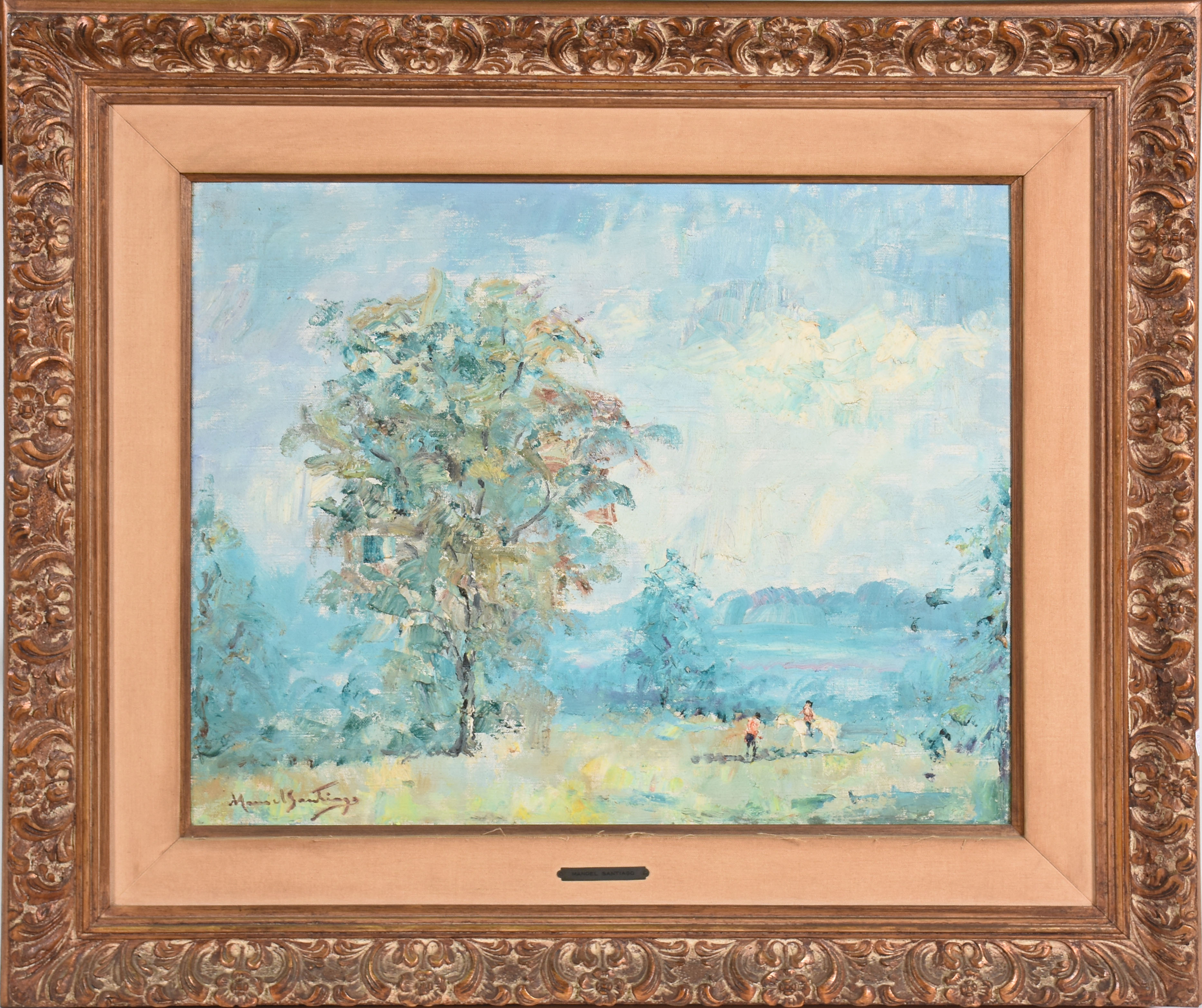 Manoel Santiago (1897-1987), Paisagem com árvores e figuras - foto 1 de 3
