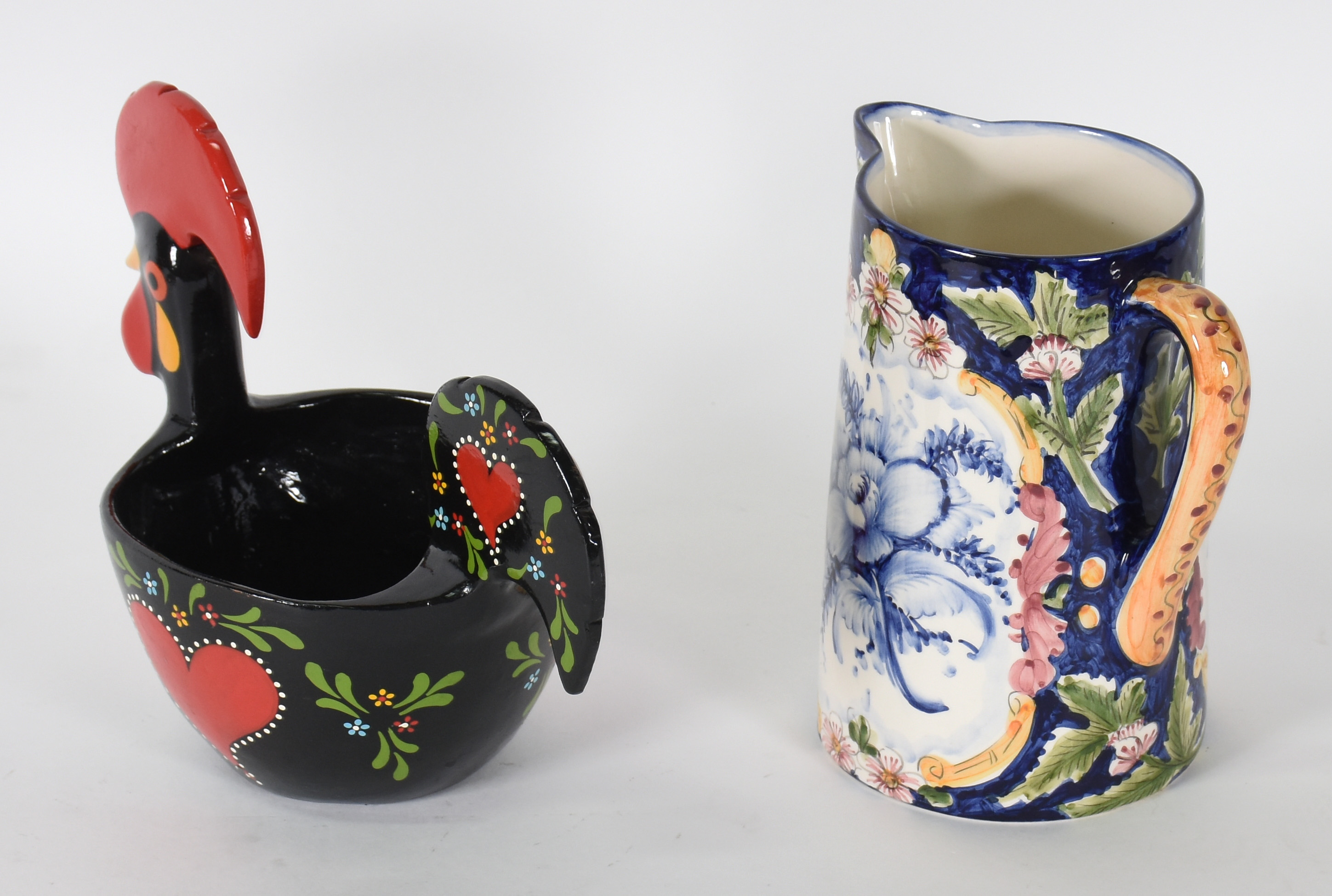 Duas peças , sendo jarra de cerâmica Itaipava e fruteira... - foto 2 de 4
