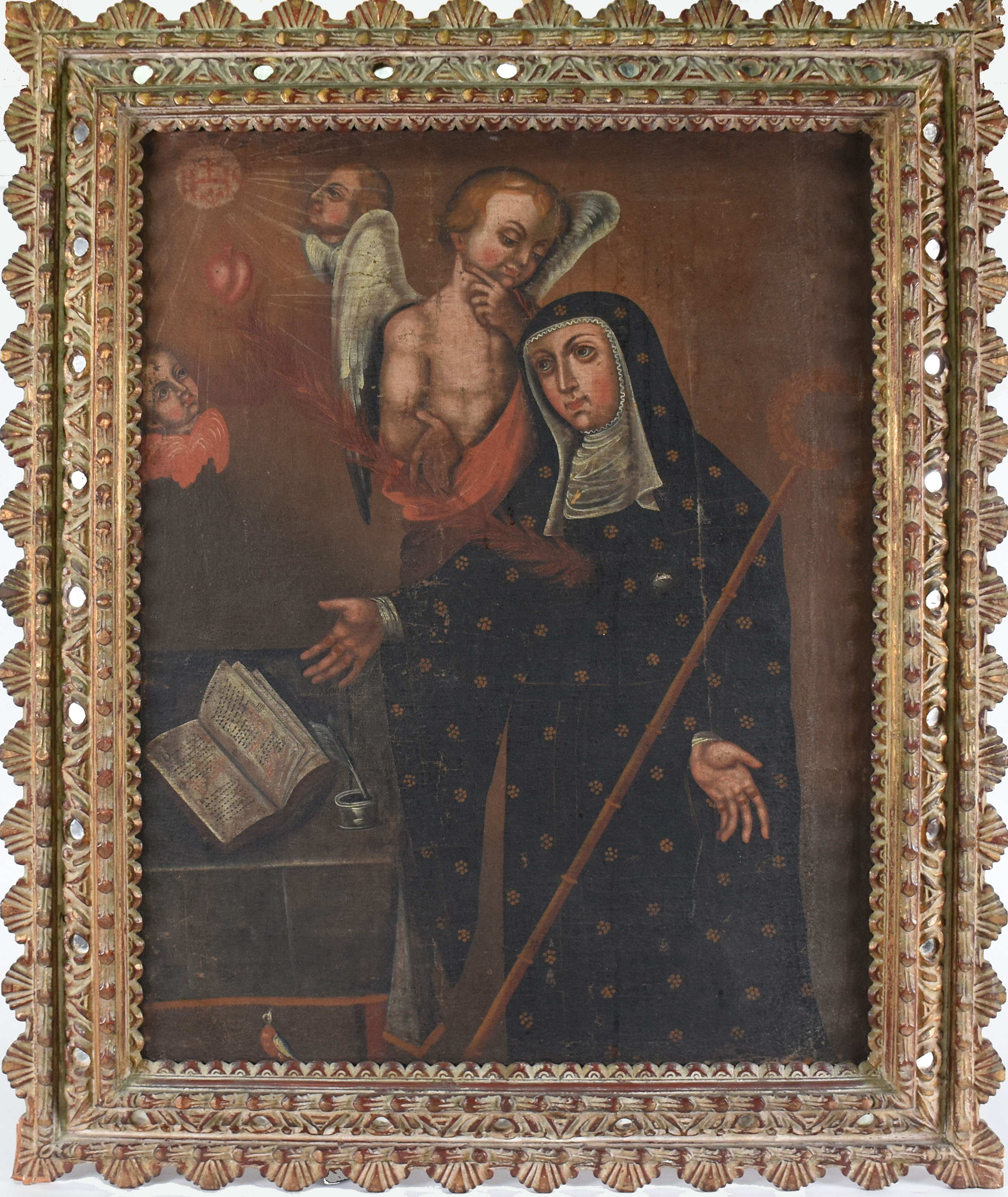Escola Cusquenha (1538), Santa com anjo - foto 1 de 3