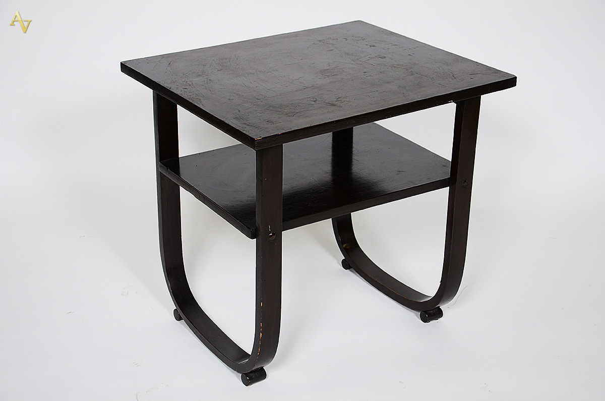 Mesa Art Deco de madeira nobre, medidas 50 x 60 altura 58 cm. - foto 1 de 2