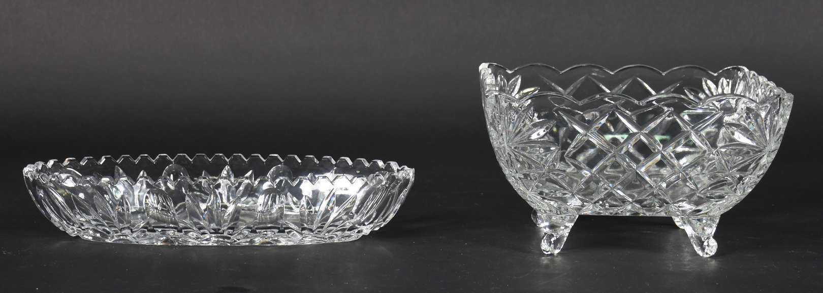 Fruteira e porta petiscos de cristal - foto 1 de 3
