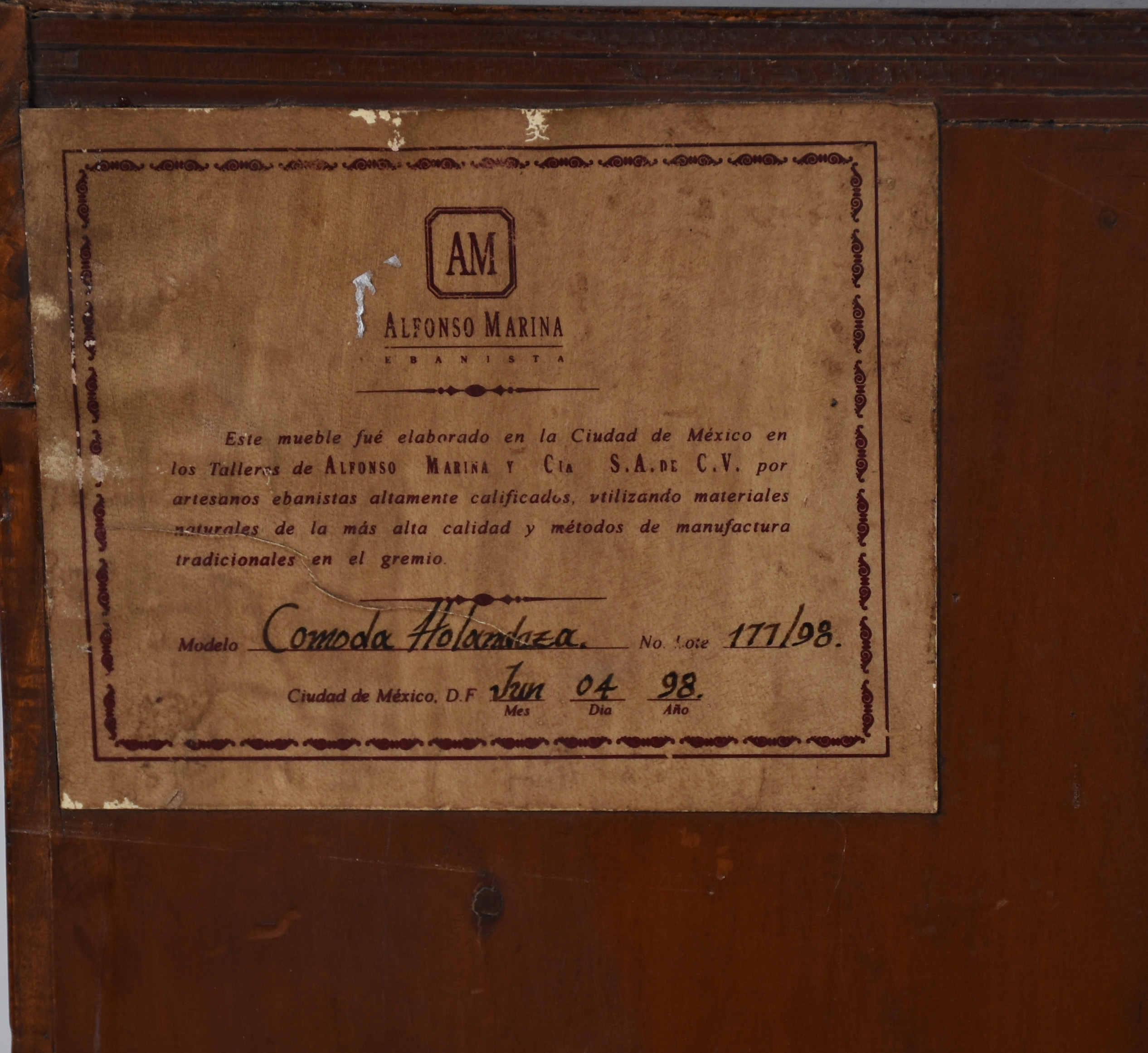 Cômoda holandesa em madeira nobre, feita no México no Atelier de... - foto 4 de 5