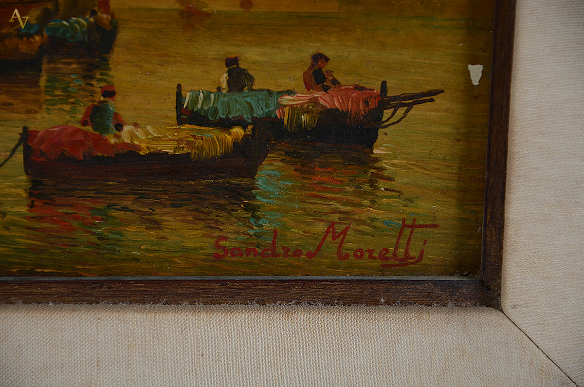 SANDRO MORETTI - "Pescatori al tramonto" - osm - 16 x 25... - foto 3 de 4