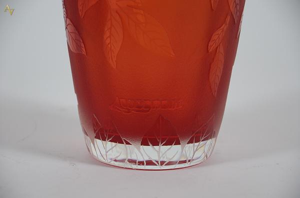 RAVAGNANI - Vaso de vidro vermelho, altura 32 cm. Diâmetro 13 cm. - foto 2 de 2