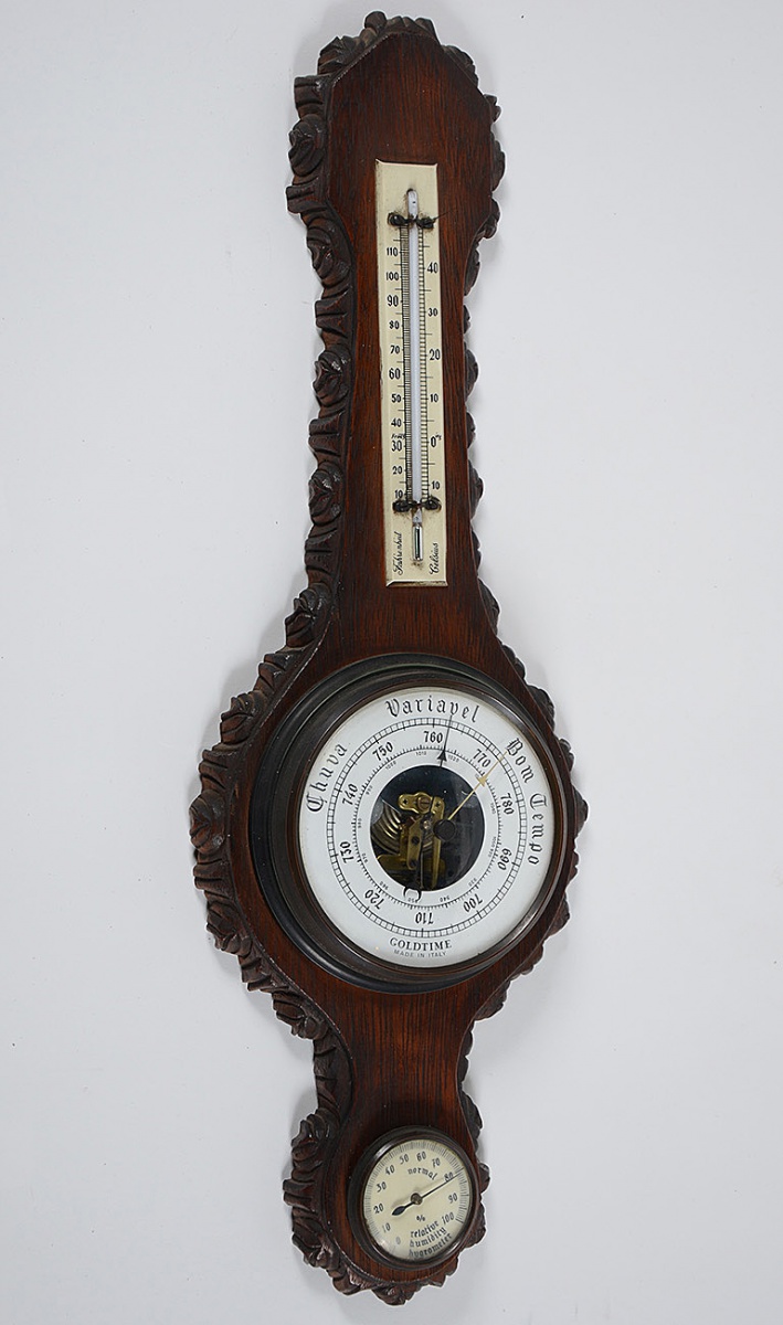 Barômetro Goldtime italiano com base de madeira. Altura 60 cm... - foto 1 de 4