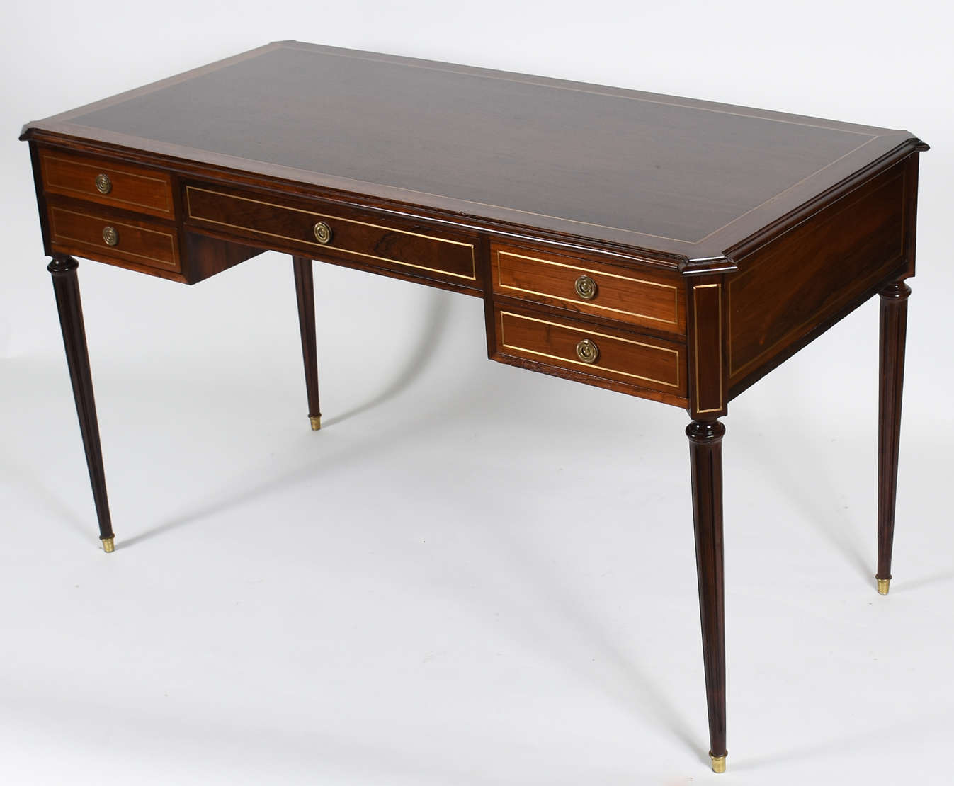 Mesa de escritório de jacarandá, com 5 gavetas , estilo ingles. - foto 1 de 5