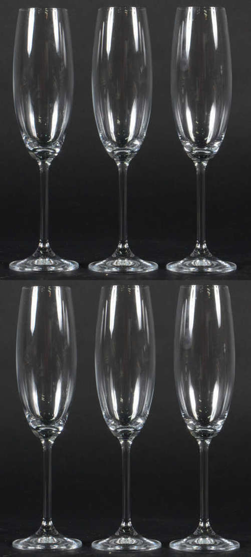 Seis flutes de cristal da bohemia 220 ml