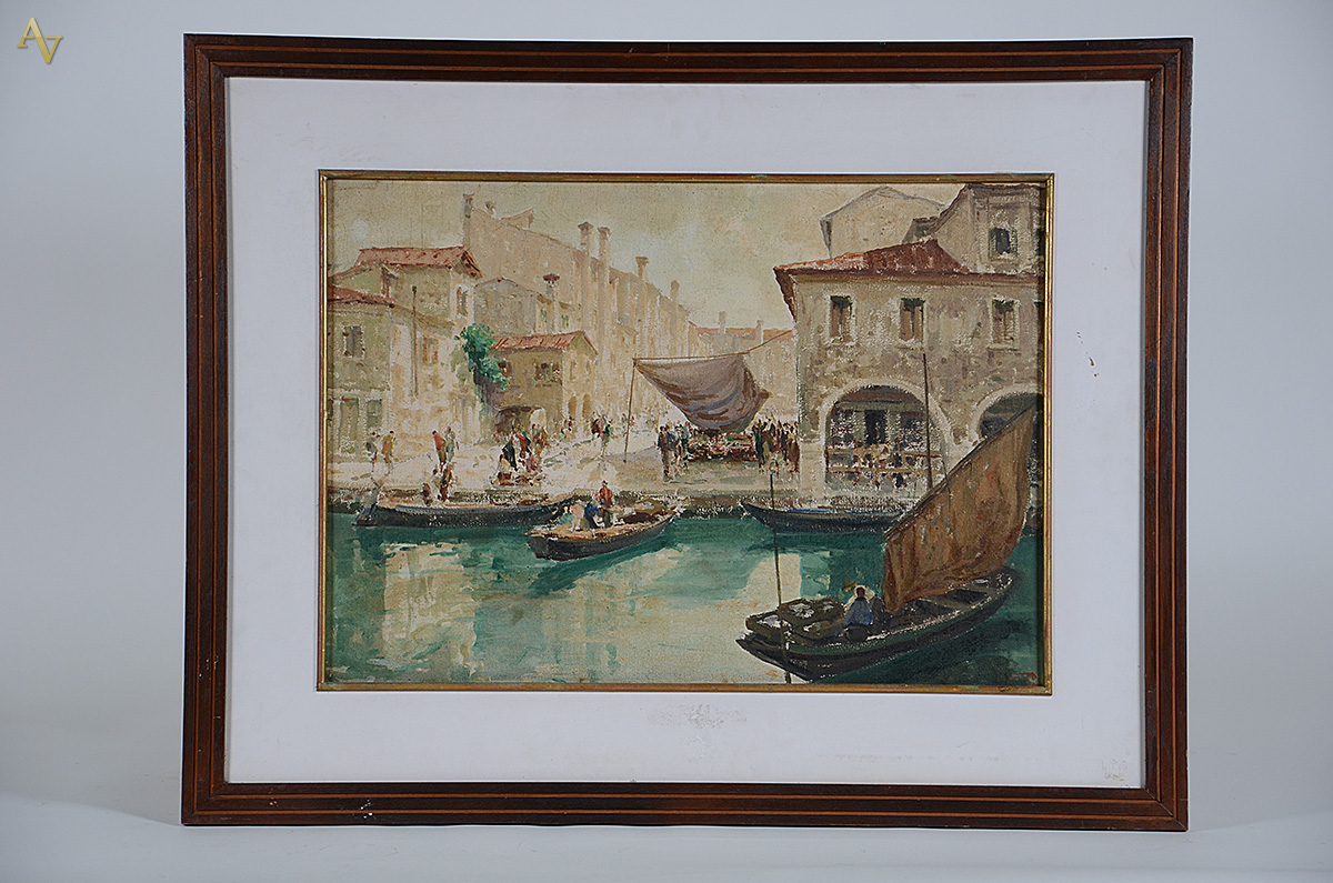 LUIGI PAVAN - Canal de Veneza - ost - 49 x 70 - assinado - foto 1 de 2