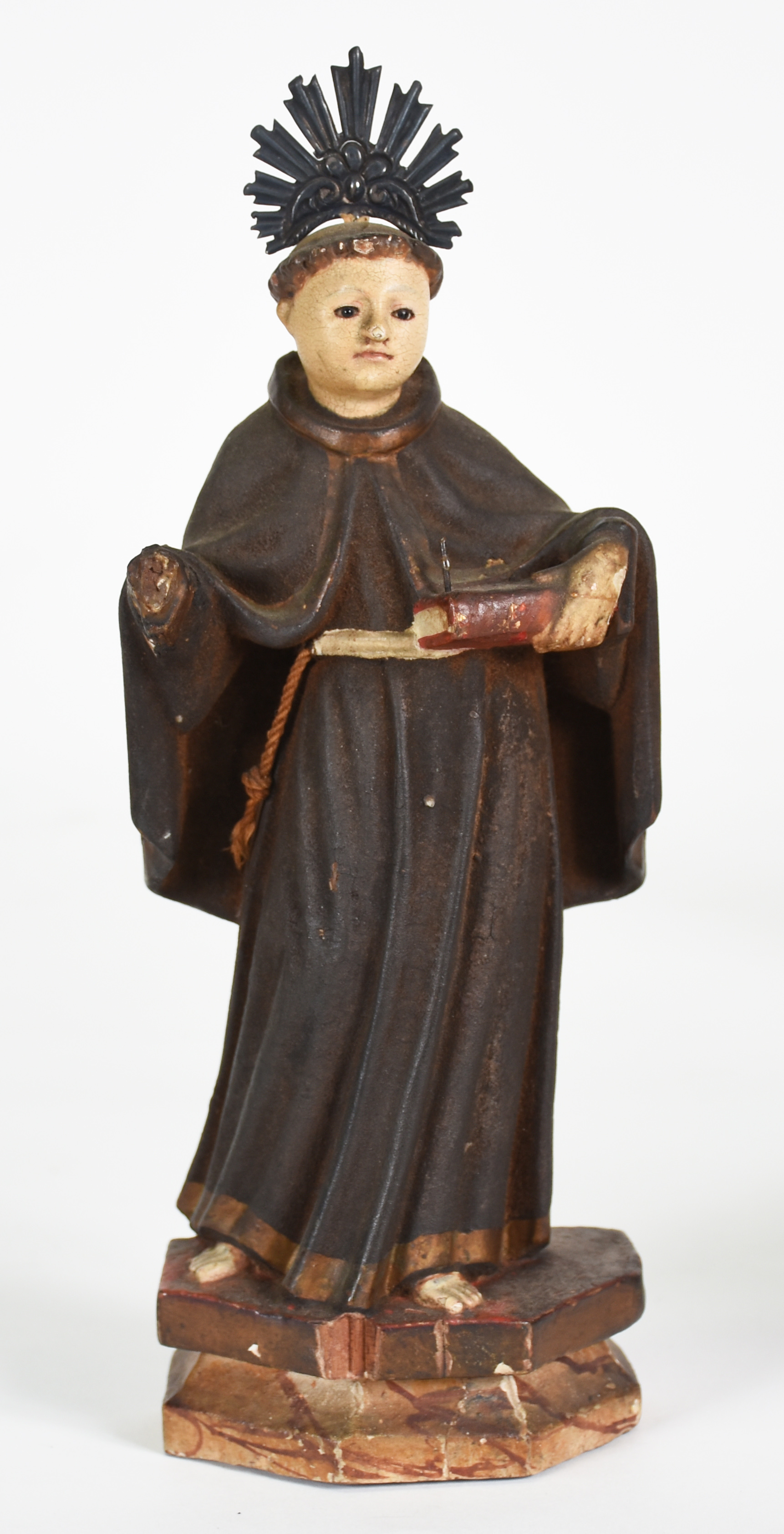 Imagem de Santo Antônio em madeira com resplendor sem menino . - foto 1 de 3