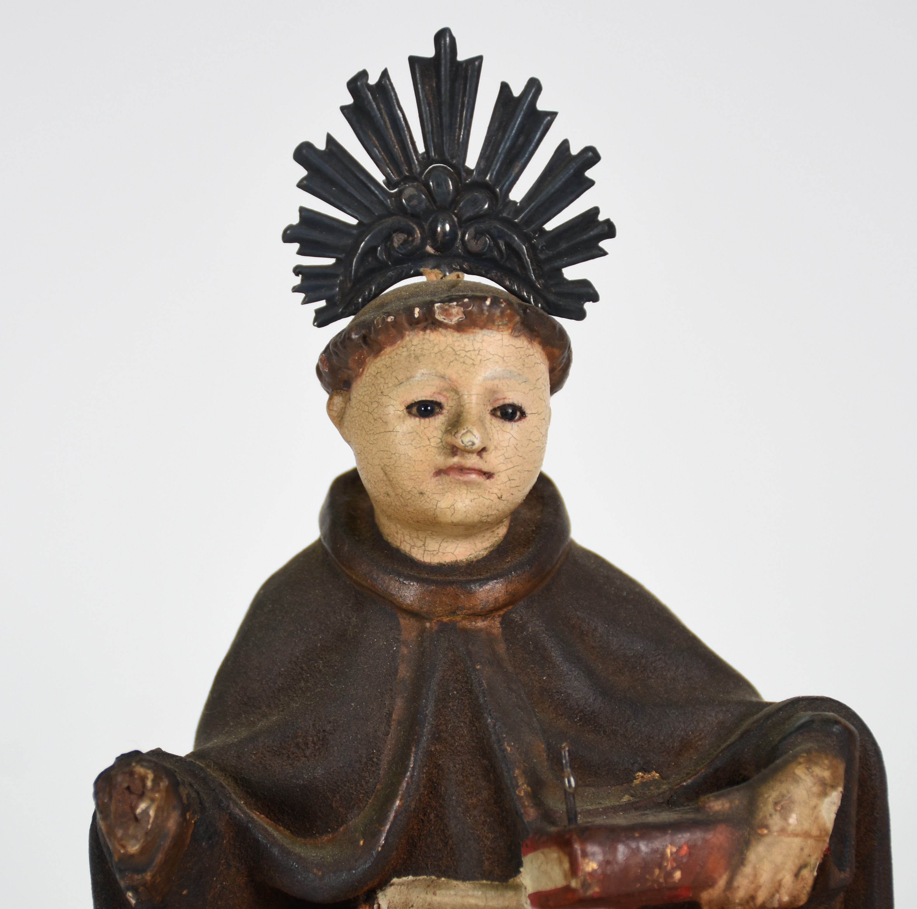 Imagem de Santo Antônio em madeira com resplendor sem menino . - foto 2 de 3